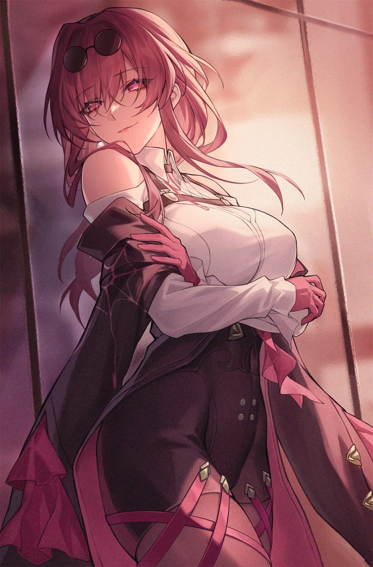 Anime 1240x1886 anime girls portrait display smiling looking at viewer arms crossed