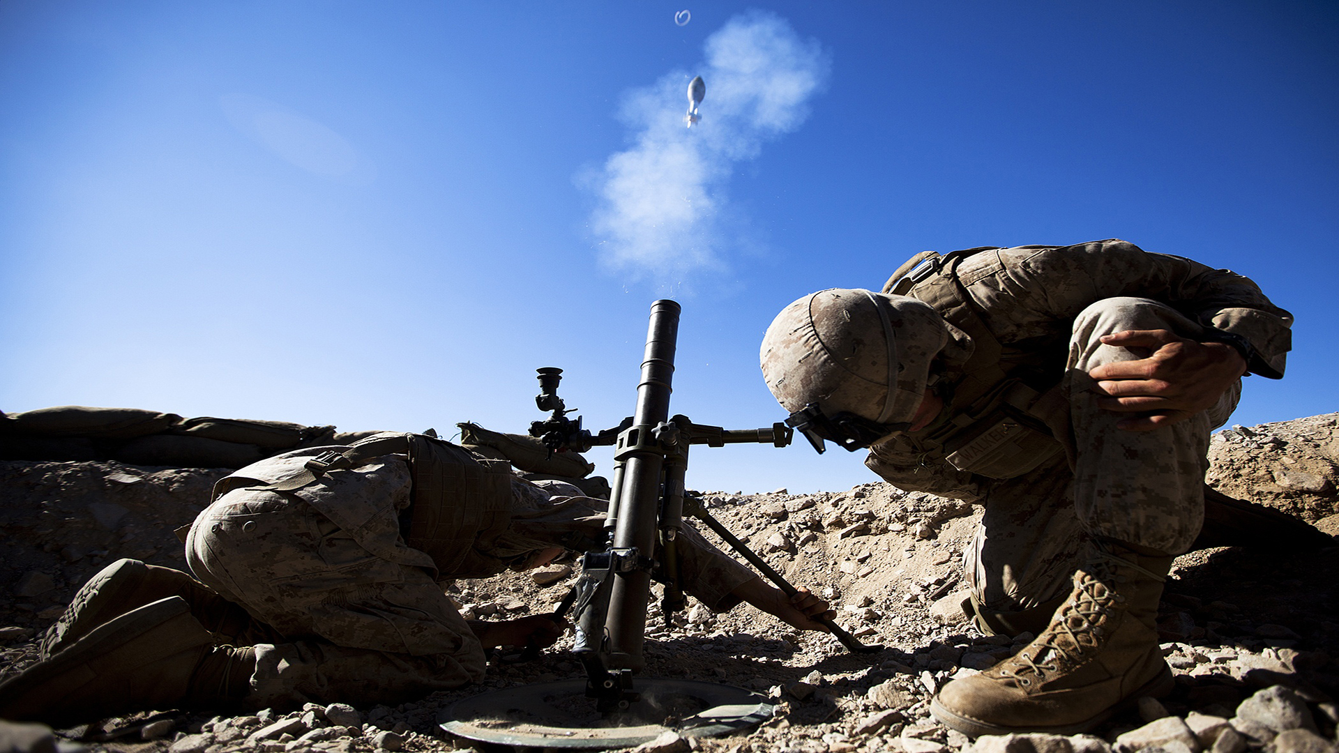People 1920x1080 United States Marine Corps mortar military