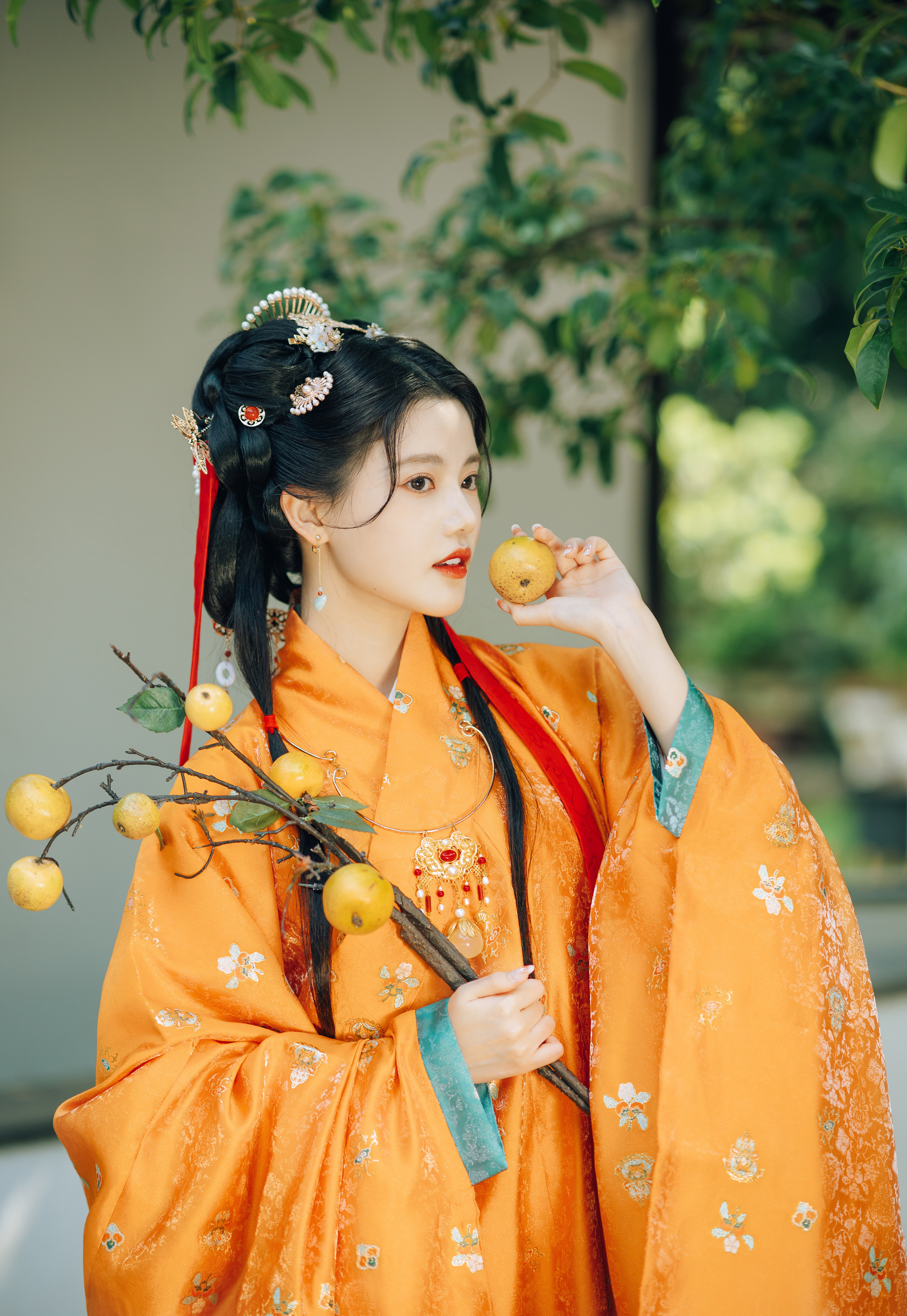 People 2744x3980 Sun Zhenni SNH48 Asian hanfu women Chinese portrait display Chinese dress fruit