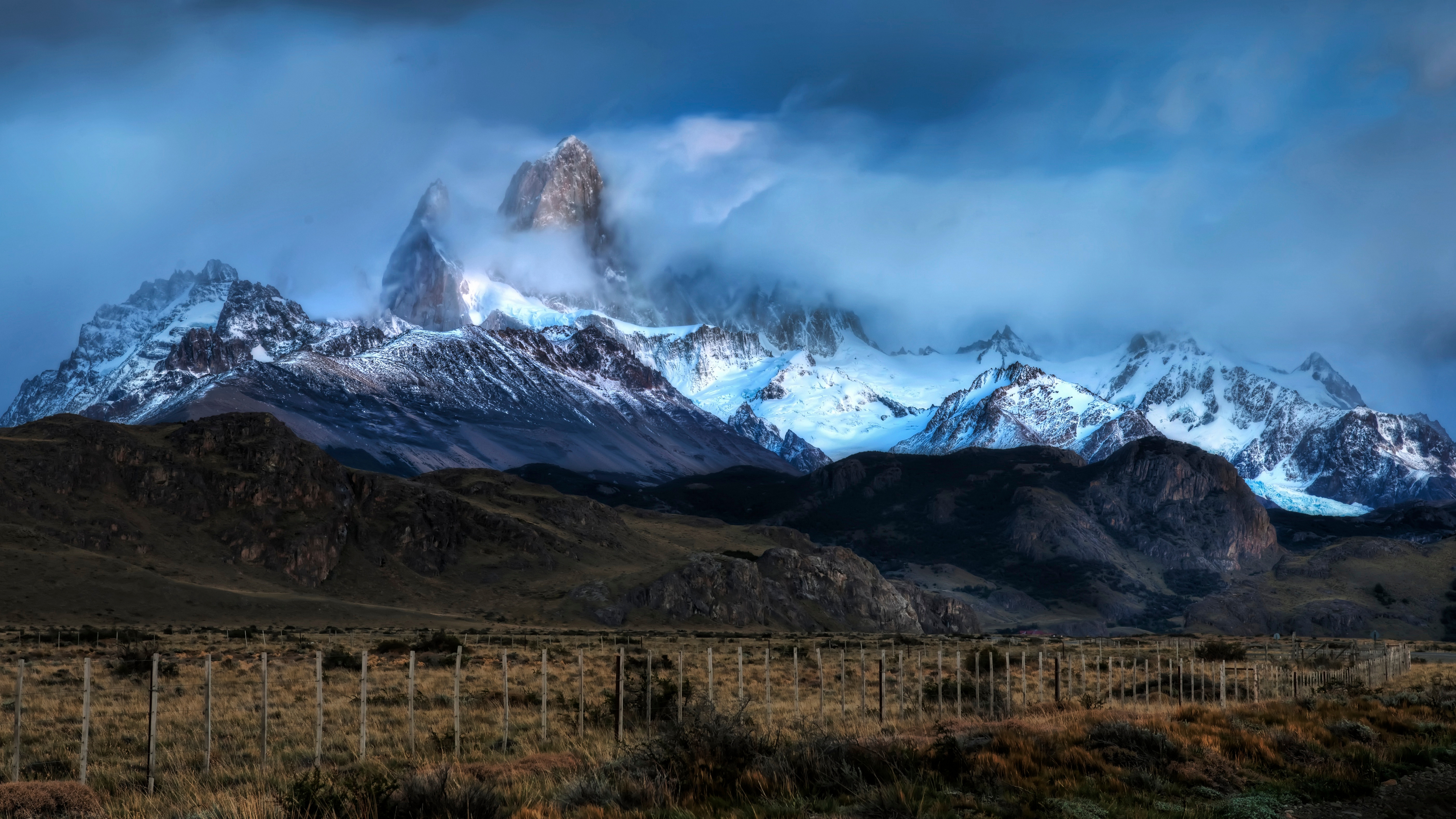 General 3840x2160 Trey Ratcliff photography landscape Argentina mountain chain mountain top snow clouds hills rocks field nature mountains