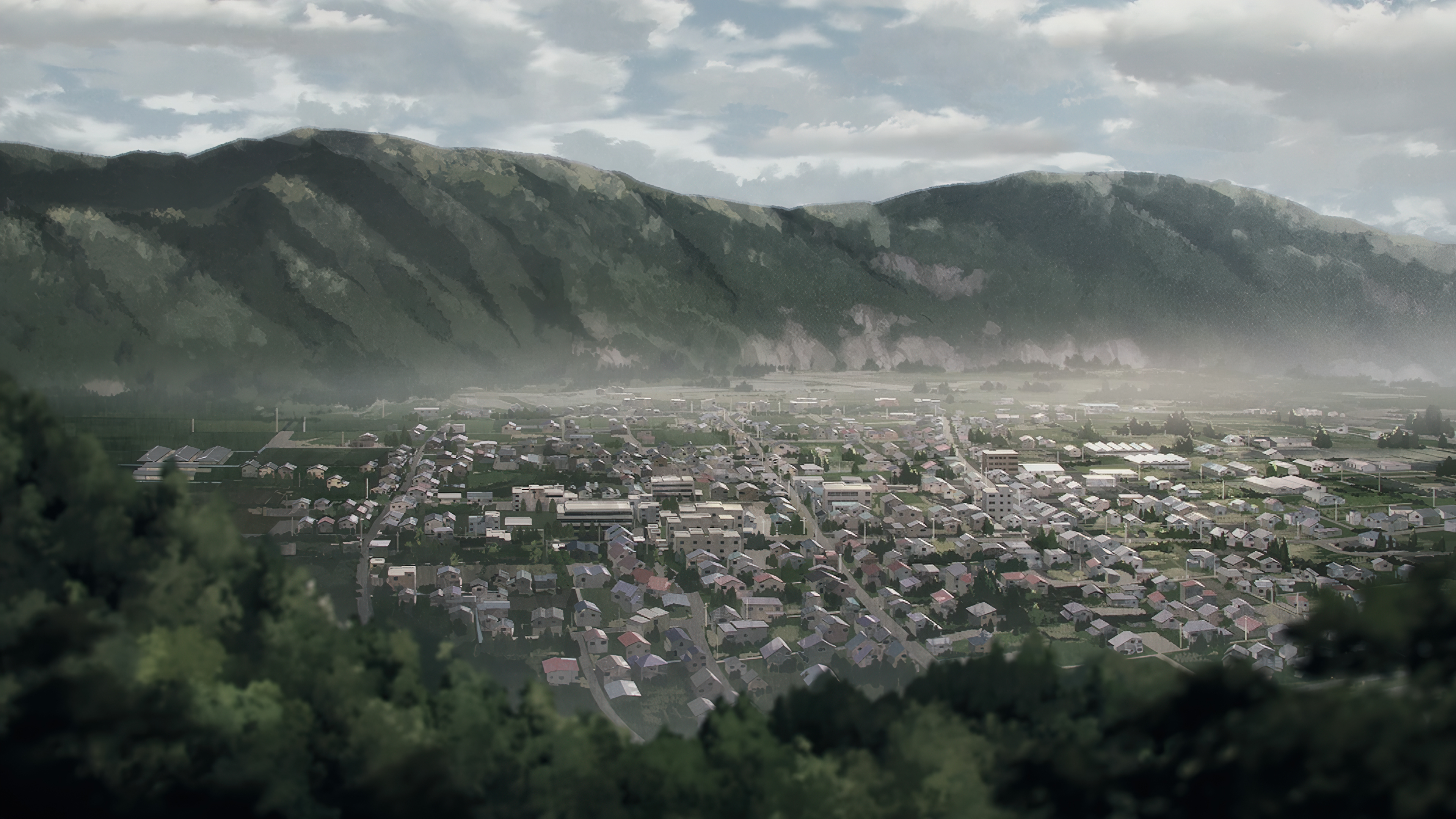 Anime 3840x2160 Chainsaw Man anime 4K anime screenshot anime city mountains