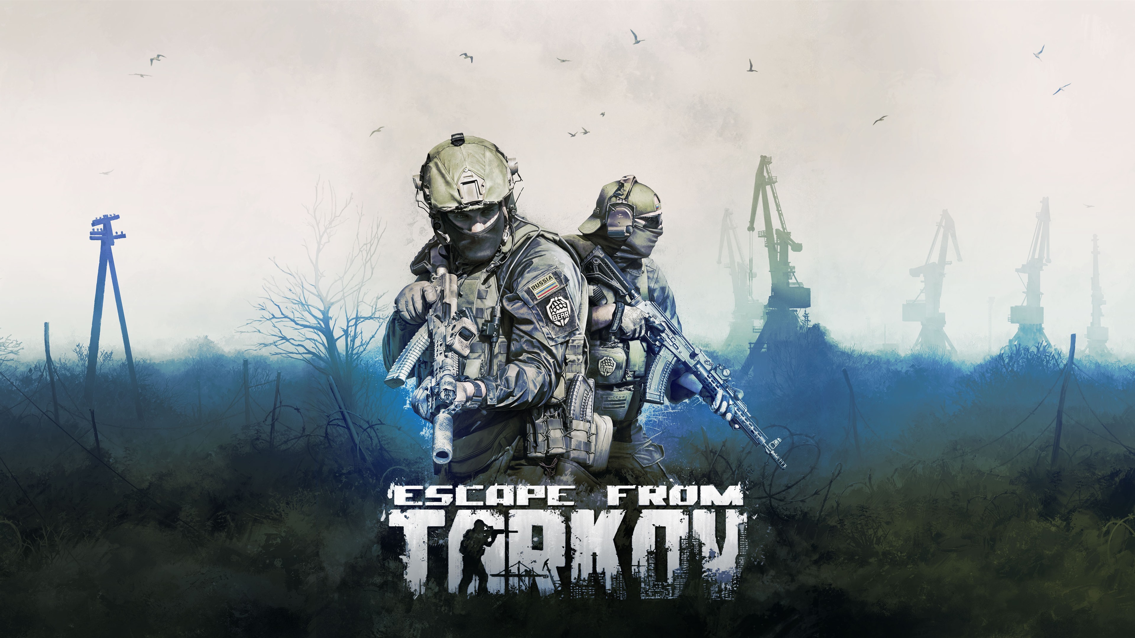General 3840x2160 Escape from Tarkov battlestate games Russian B.E.A.R video games gun helmet logo first-person shooter