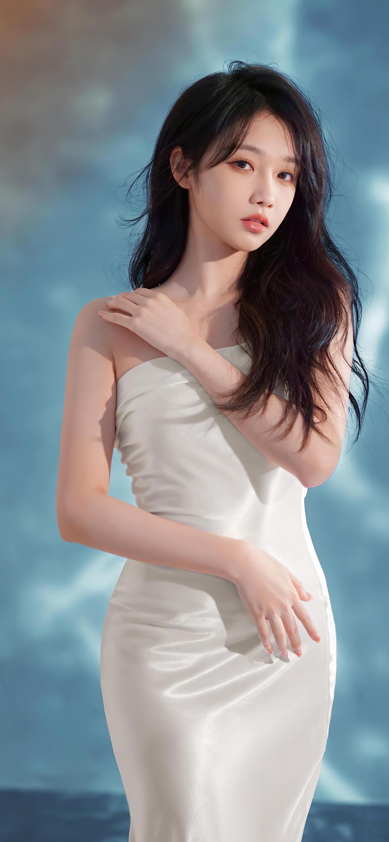 People 1242x2688 Weibo women Song Xiran long hair white clothing Asian