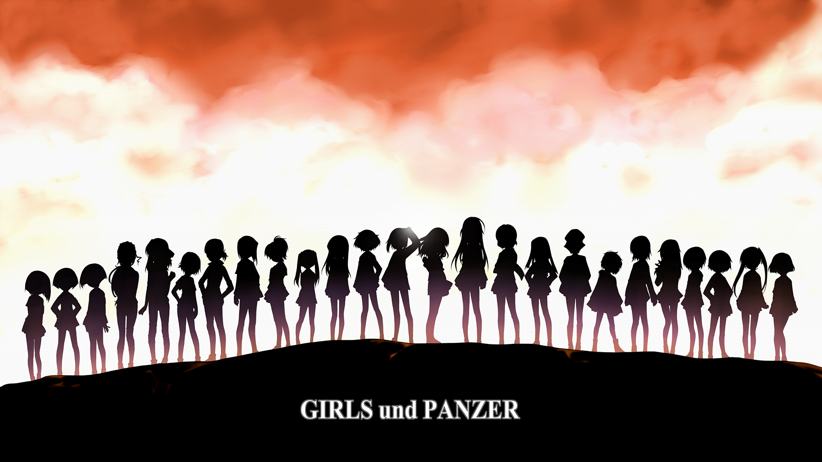 Anime 1600x900 Girls und Panzer anime girls silhouette