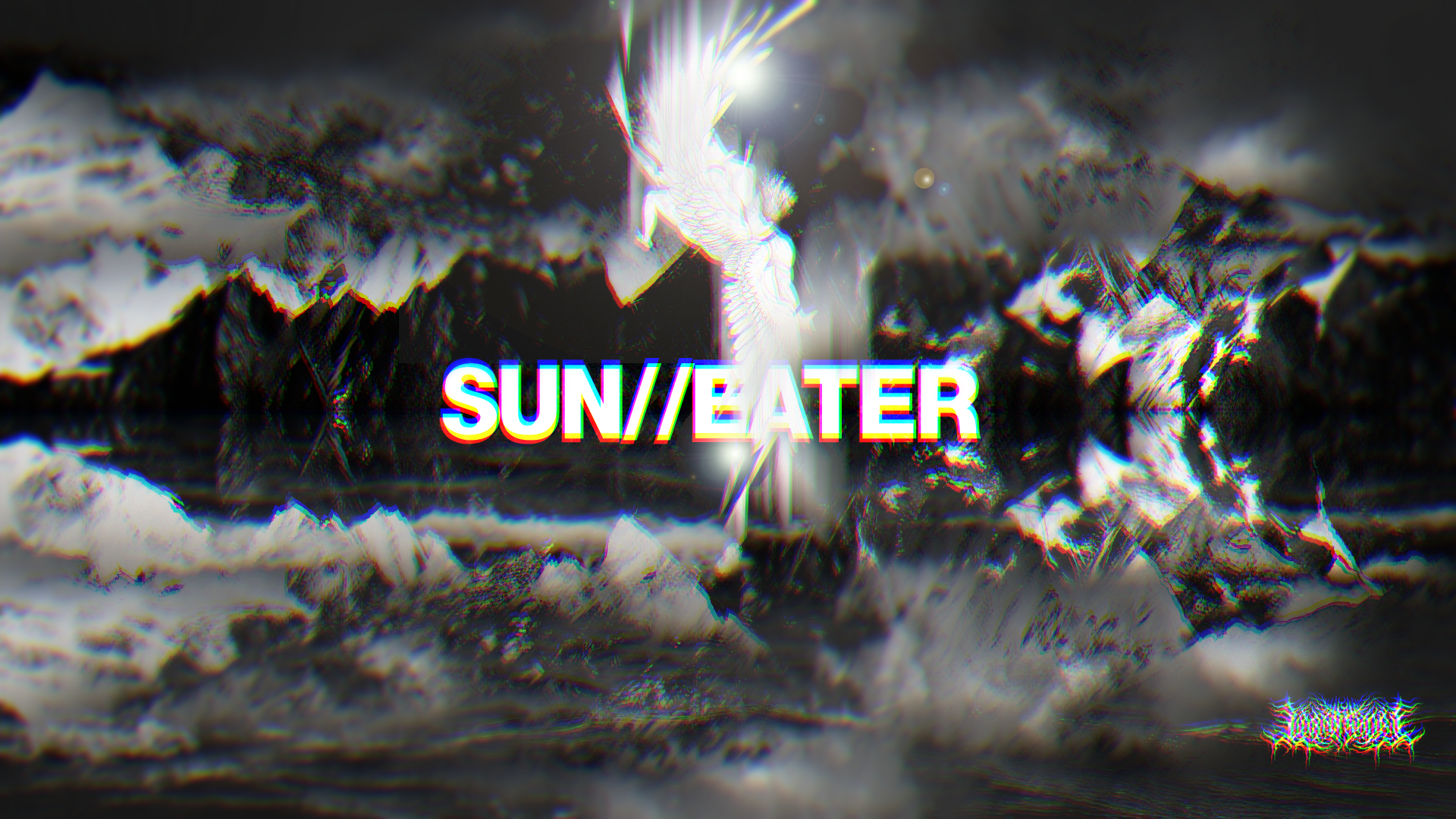 General 1920x1080 typography logo Lorna Shore Icarus rgb shift sun//eater monochrome