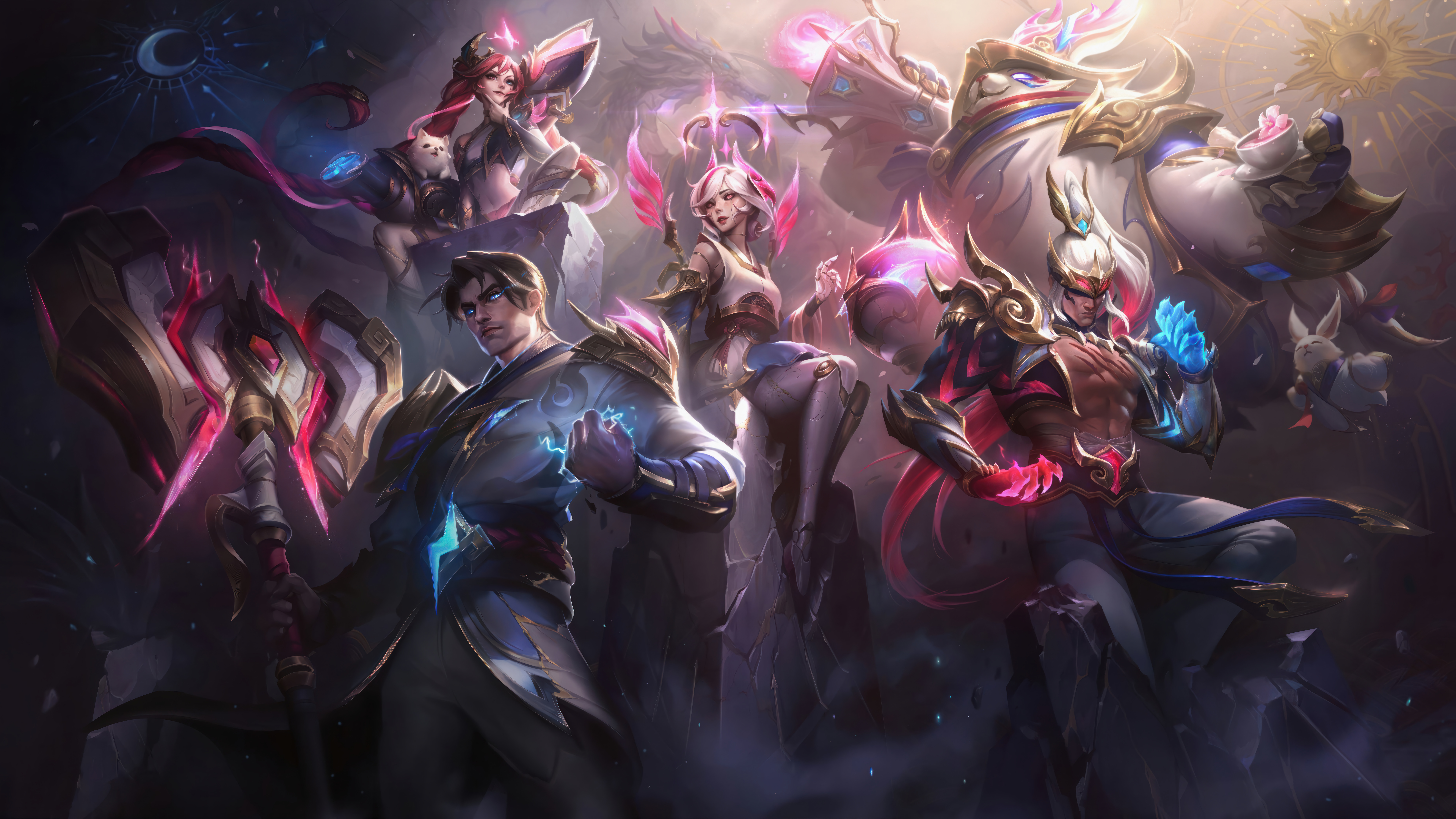 General 7680x4320 Jayce (League of Legends) Orianna (League of Legends) Lee Sin (League of Legends) Jinx (League of Legends) Bardo (League of Legends) video games GZG 4K Riot Games digital art League of Legends Worlds 2024 (League of Legends) T1 (League of Legends)