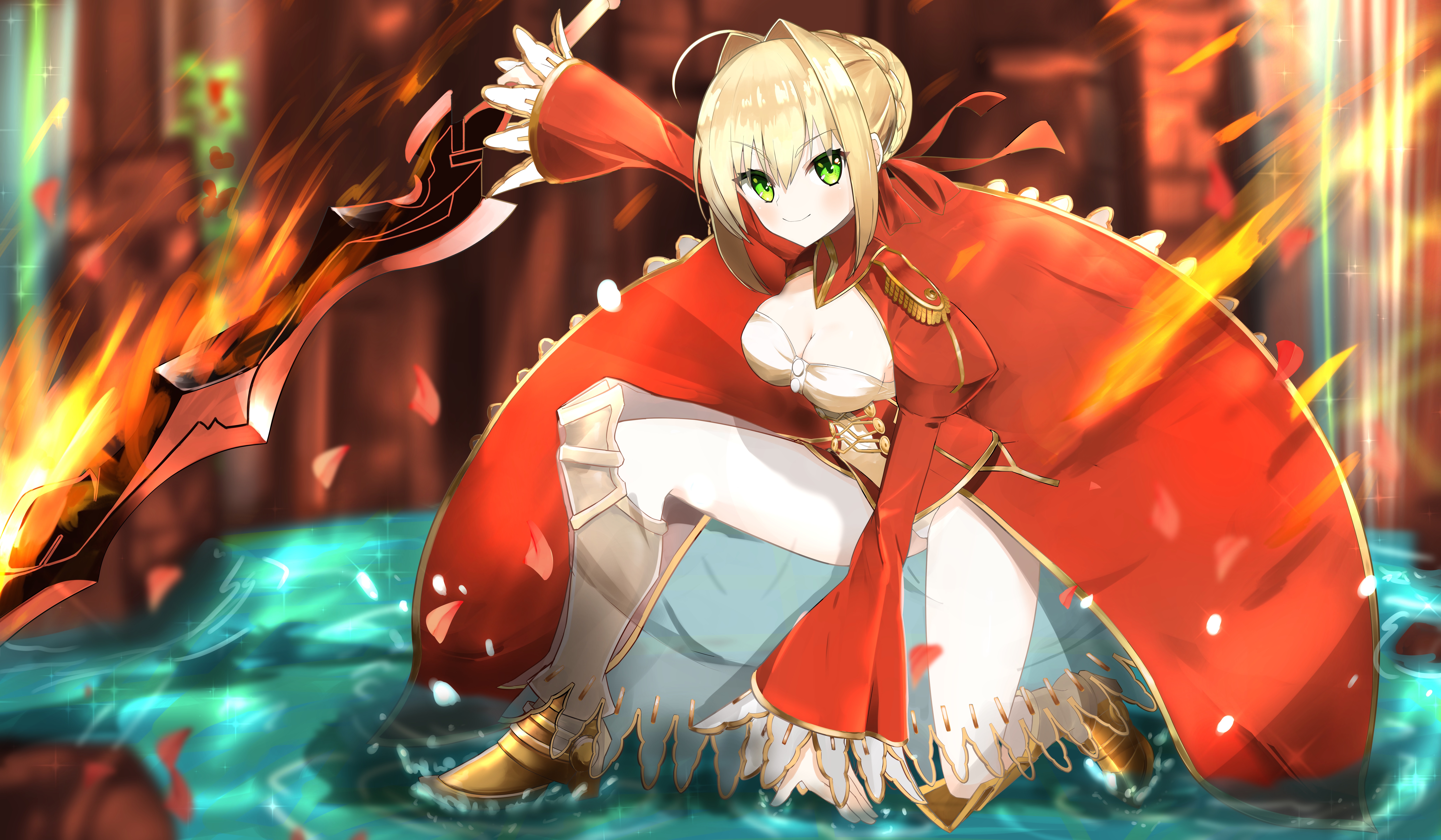 Anime 8268x4823 anime anime girls Fate/Extra Fate/Extella: The Umbral Star Fate/Extra CCC Nero Claudius blonde long hair artwork digital art fan art
