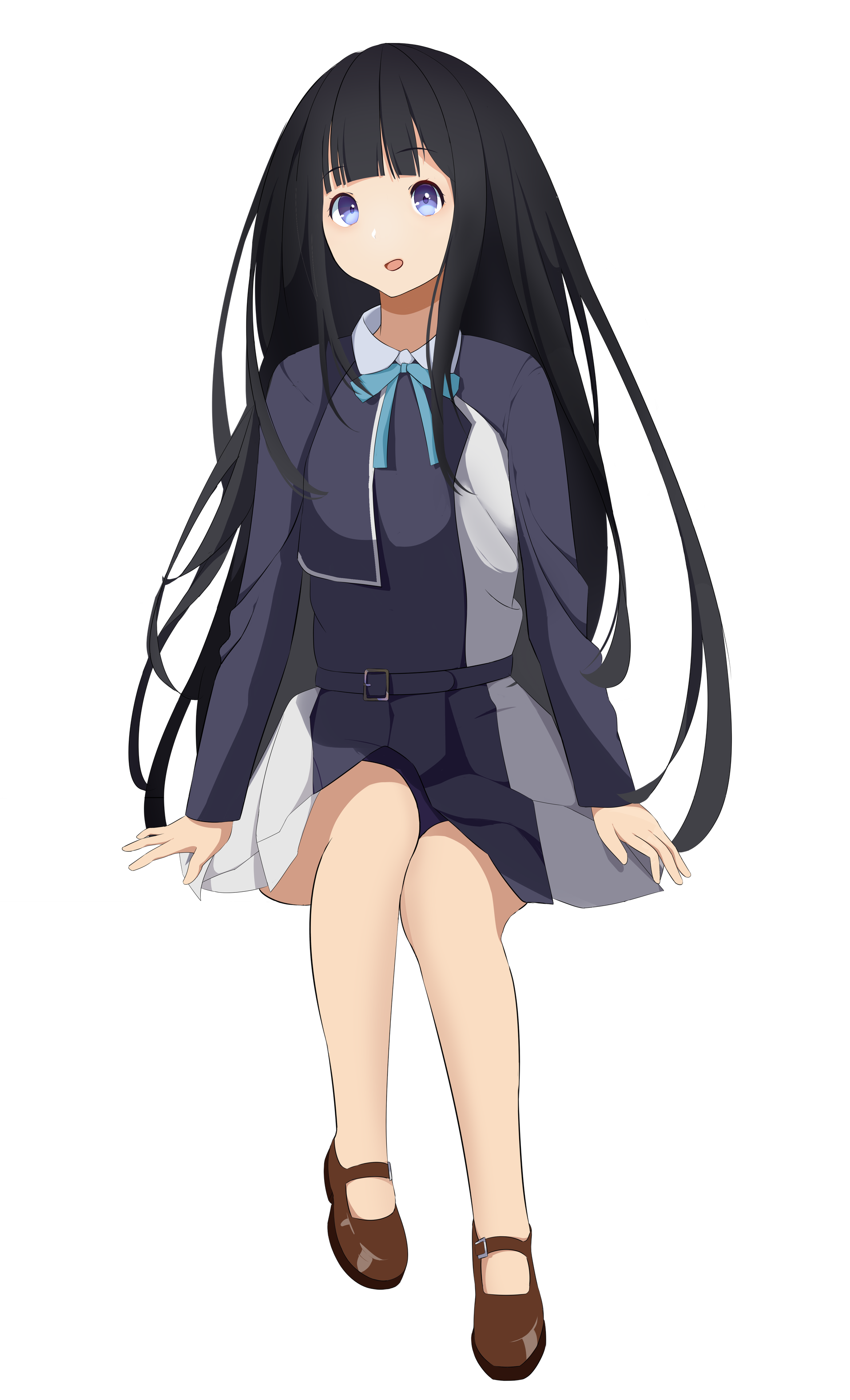 Anime 1914x3154 anime anime girls Lycoris Recoil Inoue Takina long hair black hair solo artwork digital art fan art