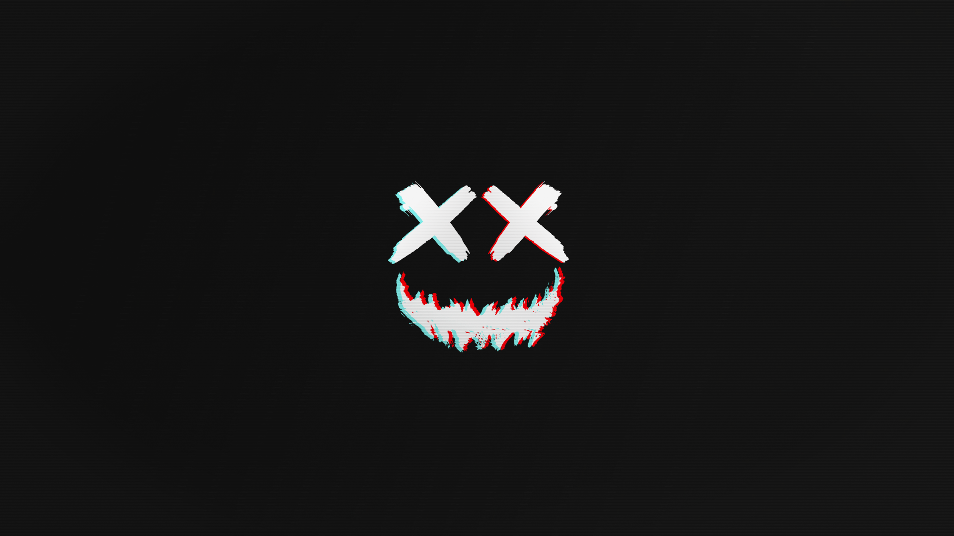 General 1920x1080 glitch art minimalism smiling vector dark photoshopped digital art simple background teeth logo
