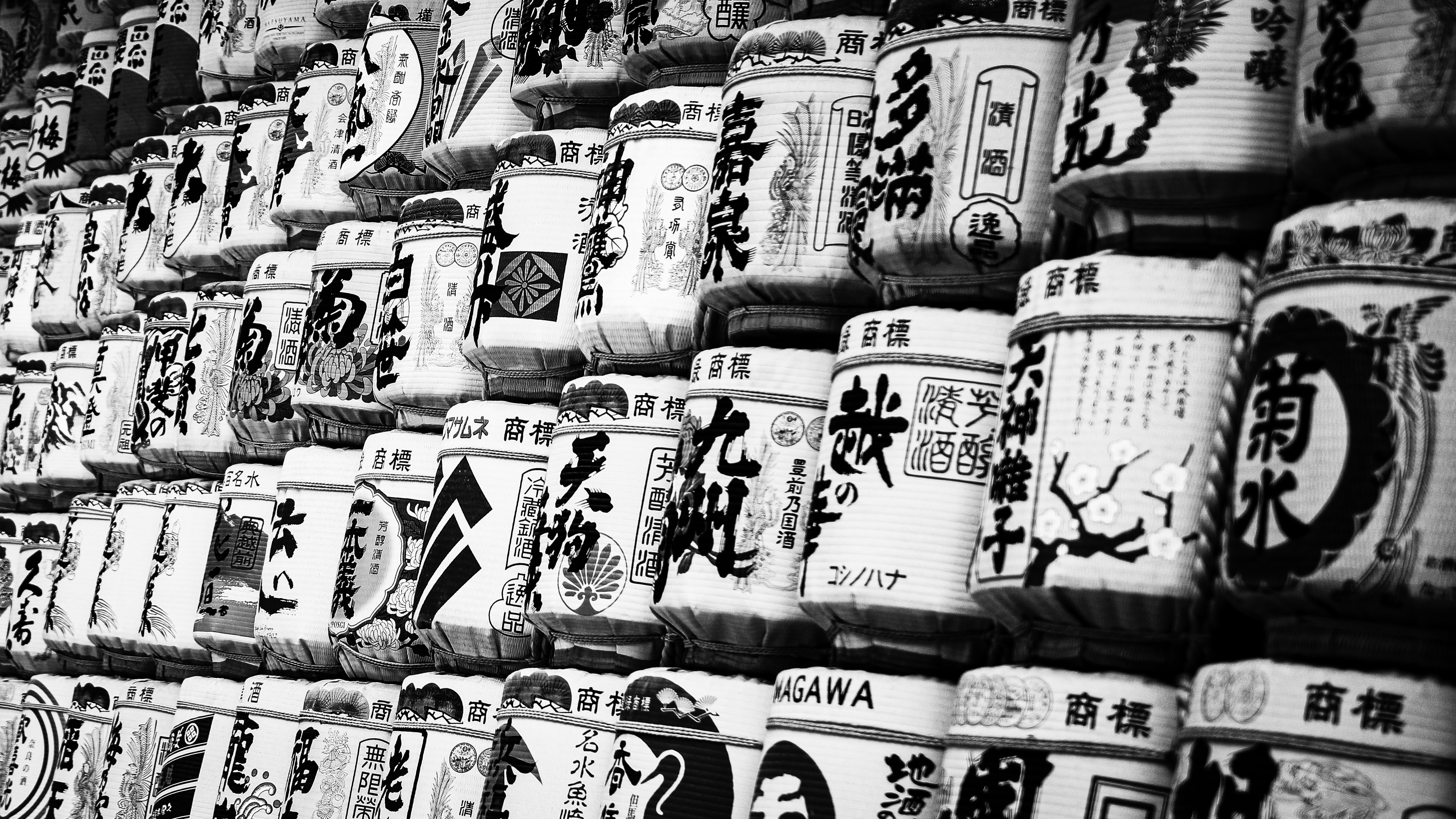 General 3947x2220 Japan sake shrine Meiji Jingu meiji Tokyo monochrome