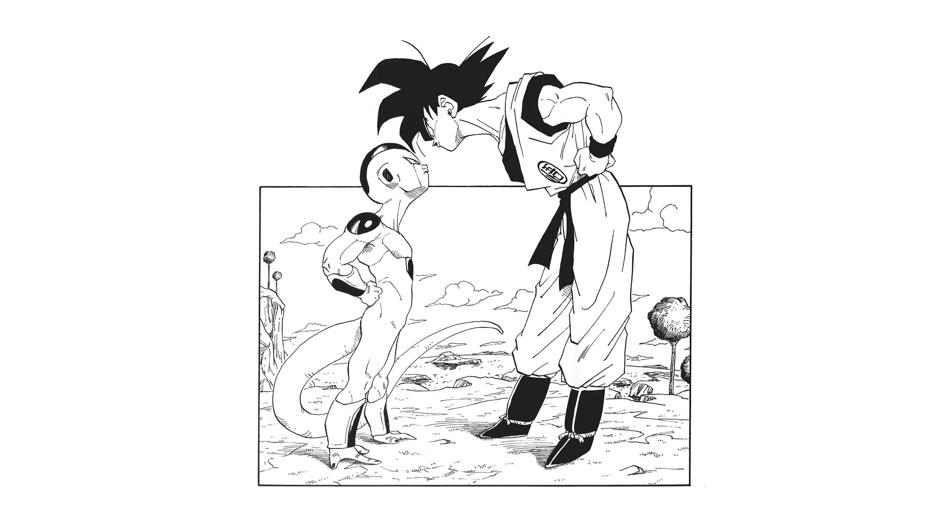 Anime 1920x1080 Dragon Ball Dragon Ball Z Son Goku Frieza manga simple background