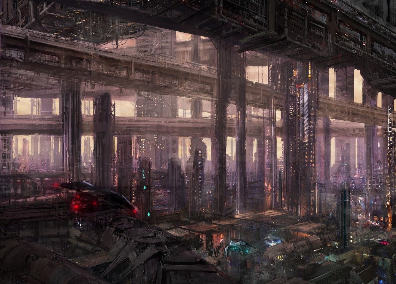 General 1334x958 digital art artwork city ship futuristic futuristic city industrial Shoichi Sugano
