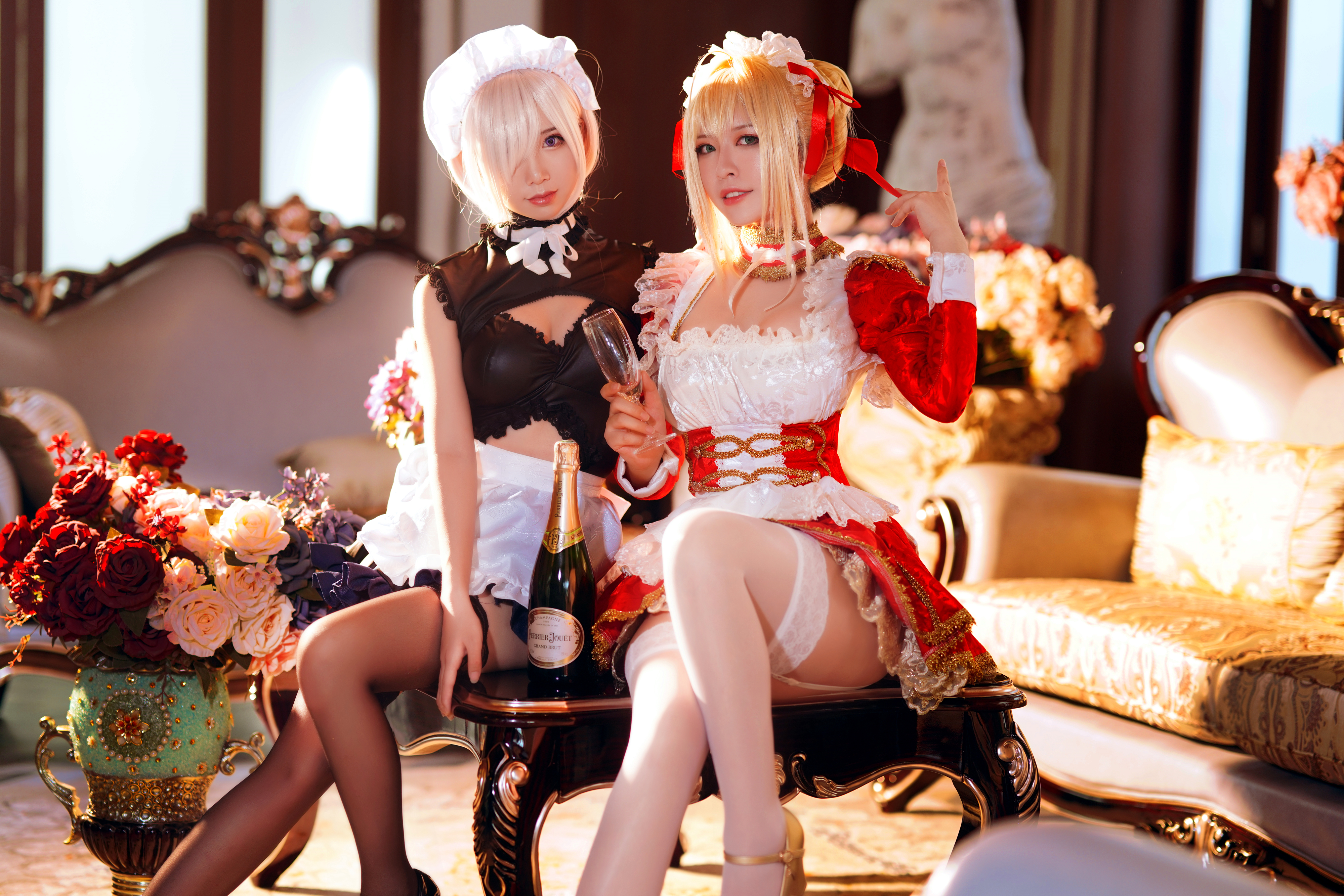 People 4000x2668 women model cosplay Chinese Chinese model Banbanko_ Zelizer Mbxer Fate series Fate/Grand Order Nero Claudius Mash Kyrielight stockings Asian