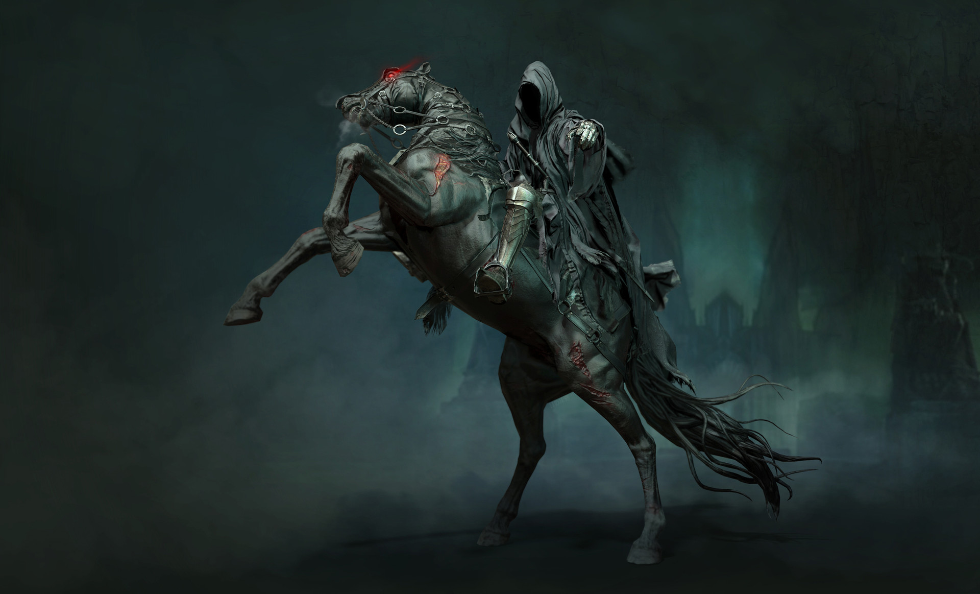 General 1920x1163 Se Young Lee Middle-Earth Nazgûl The Lord of the Rings horse fictional fictional creatures faceless