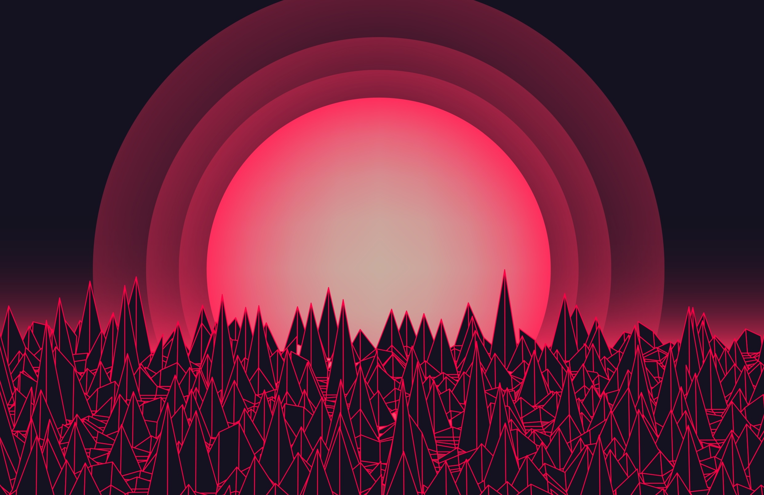 General 2484x1611 retro style synthwave artwork digital art Synth red abstract