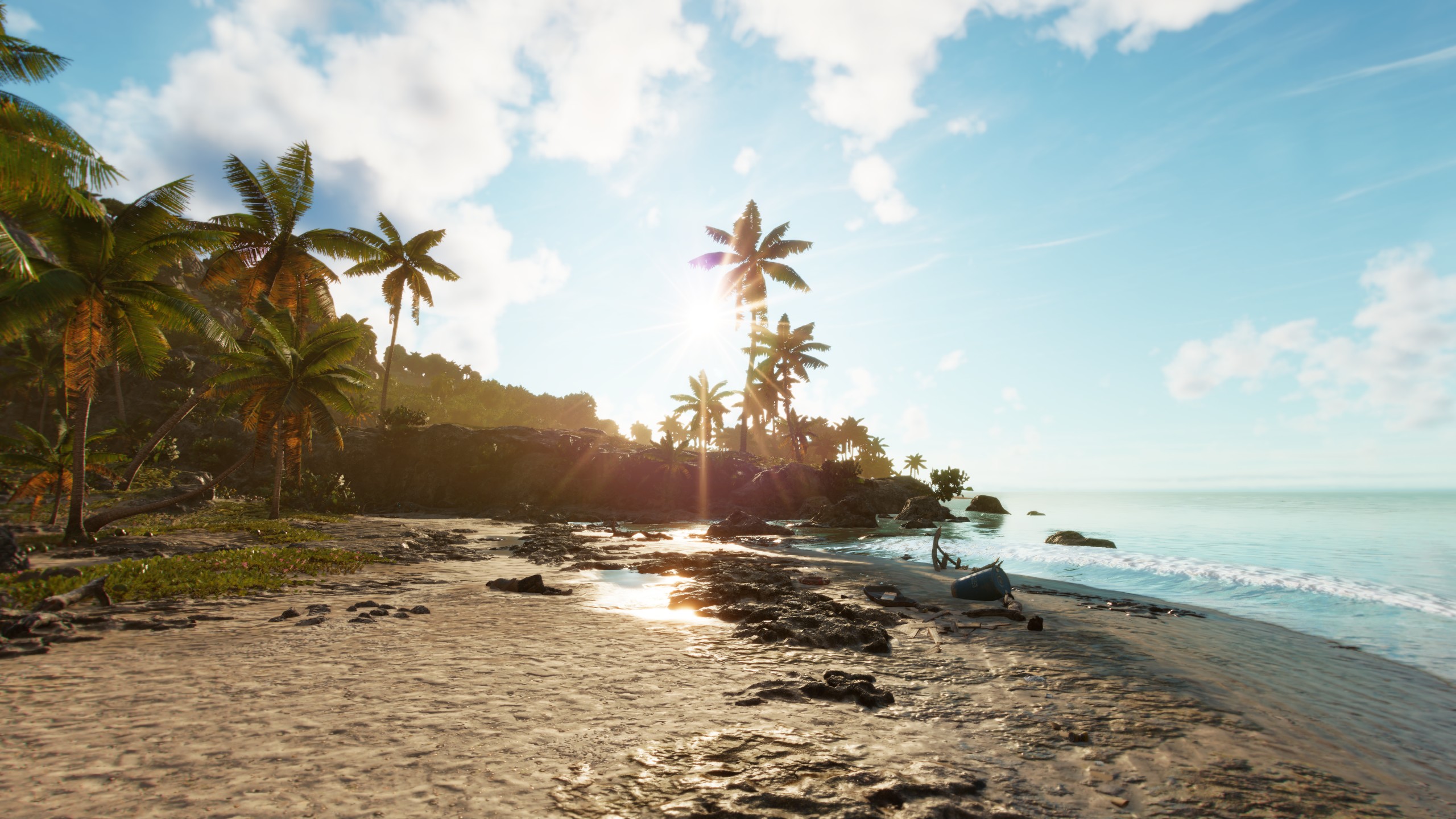 General 2560x1440 video games Far Cry 6 screen shot tropical palm trees Ubisoft first-person shooter