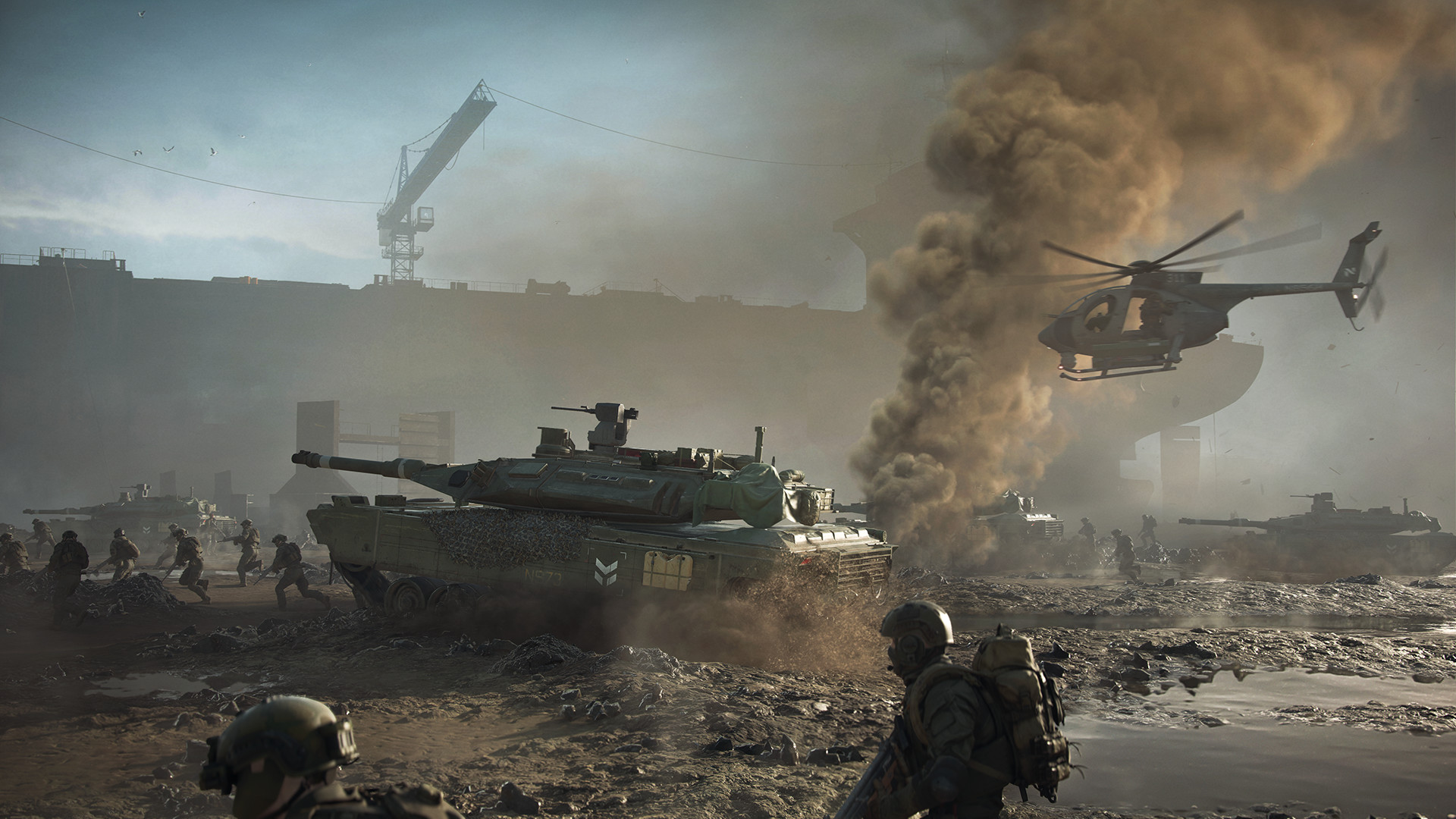 General 1920x1080 Battlefield 2042 Battlefield (game) video game art tank helicopters soldier