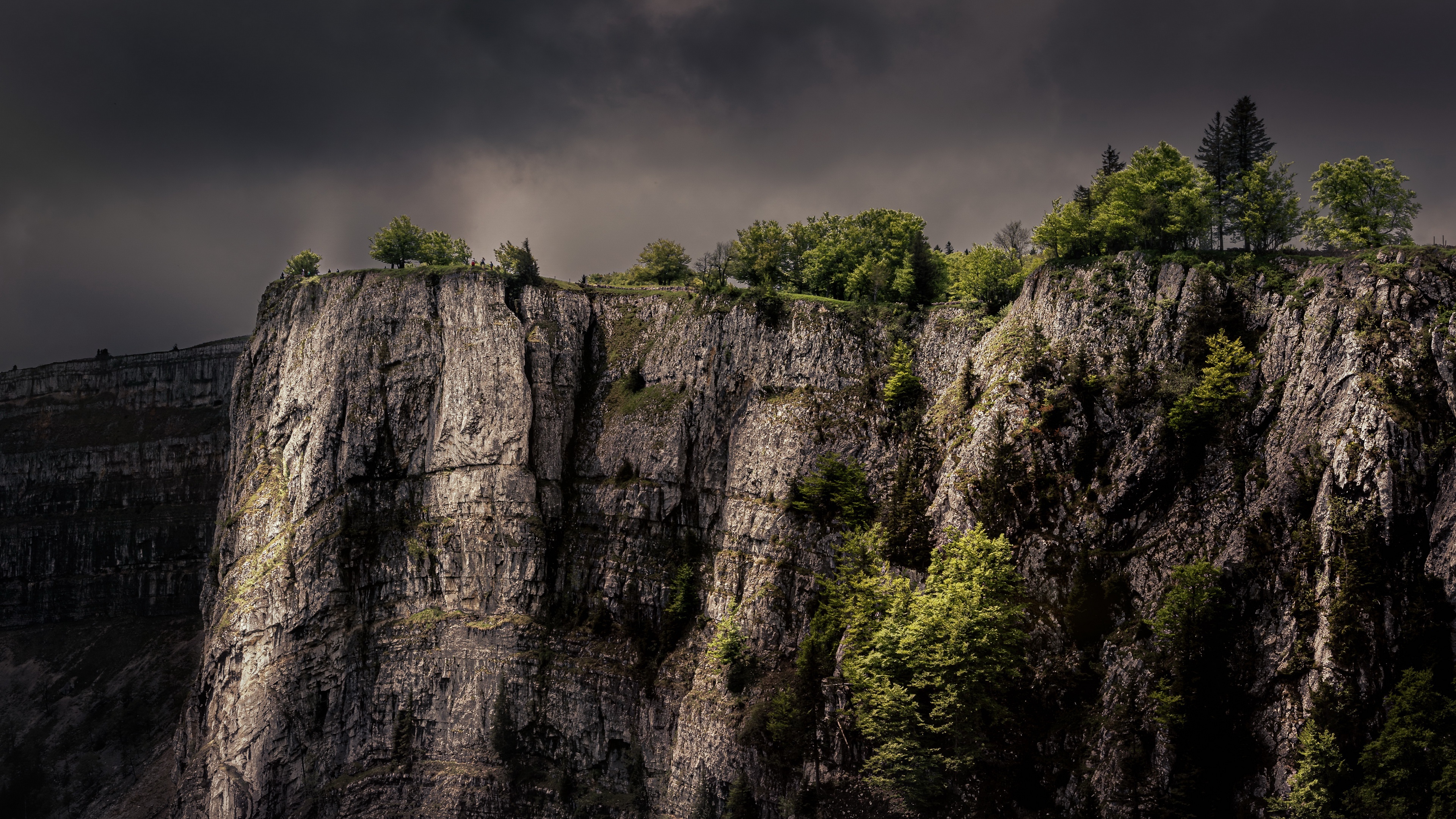 General 3840x2160 outdoors nature rocks cliff storm