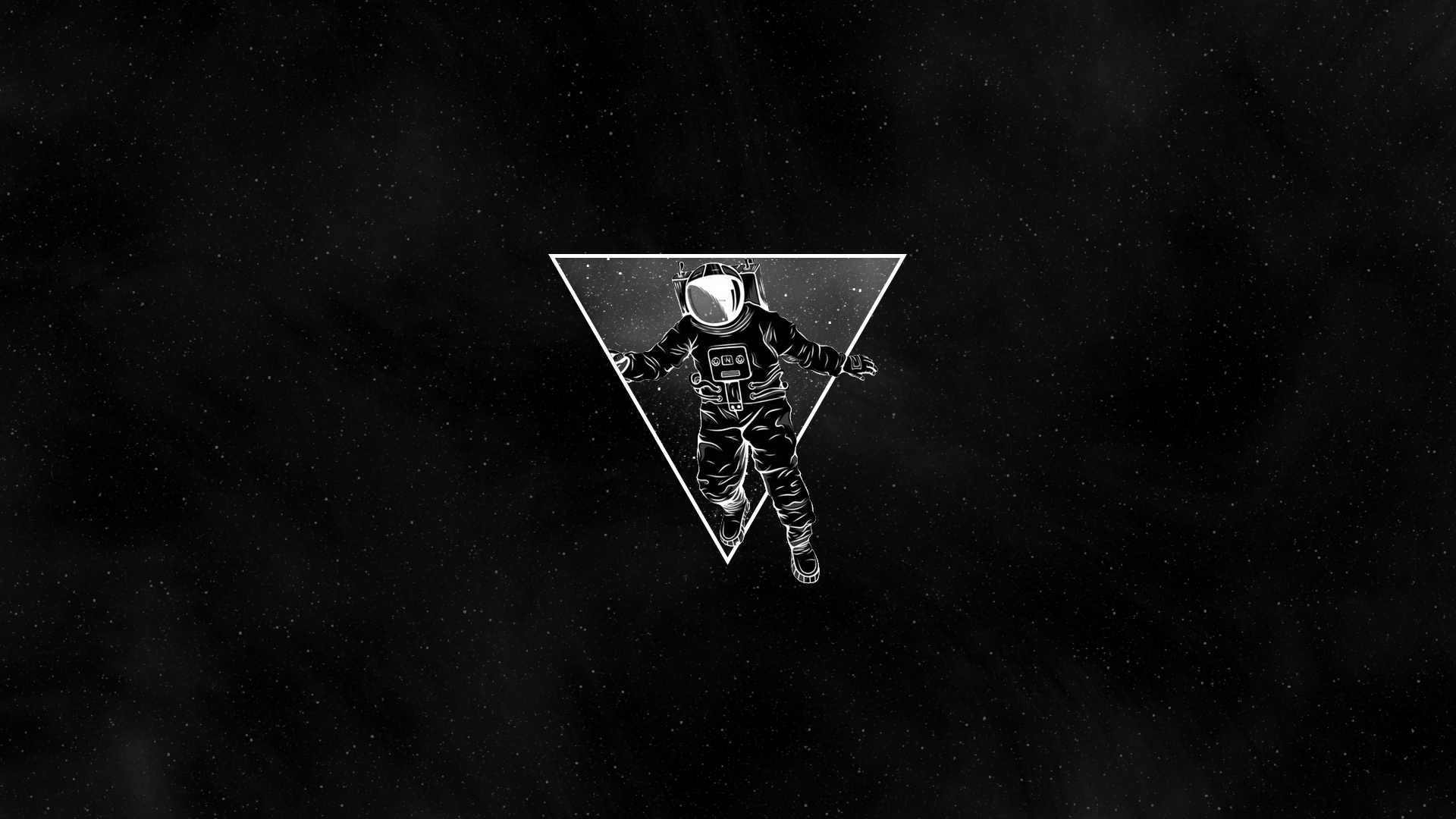 General 1920x1080 space astronaut artwork geometric figures monochrome triangle