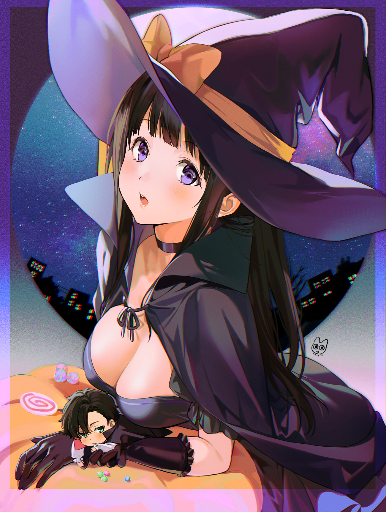 Anime 1300x1723 Hyouka Chitanda Eru Mery (artist) artwork anime girls witch hat cleavage
