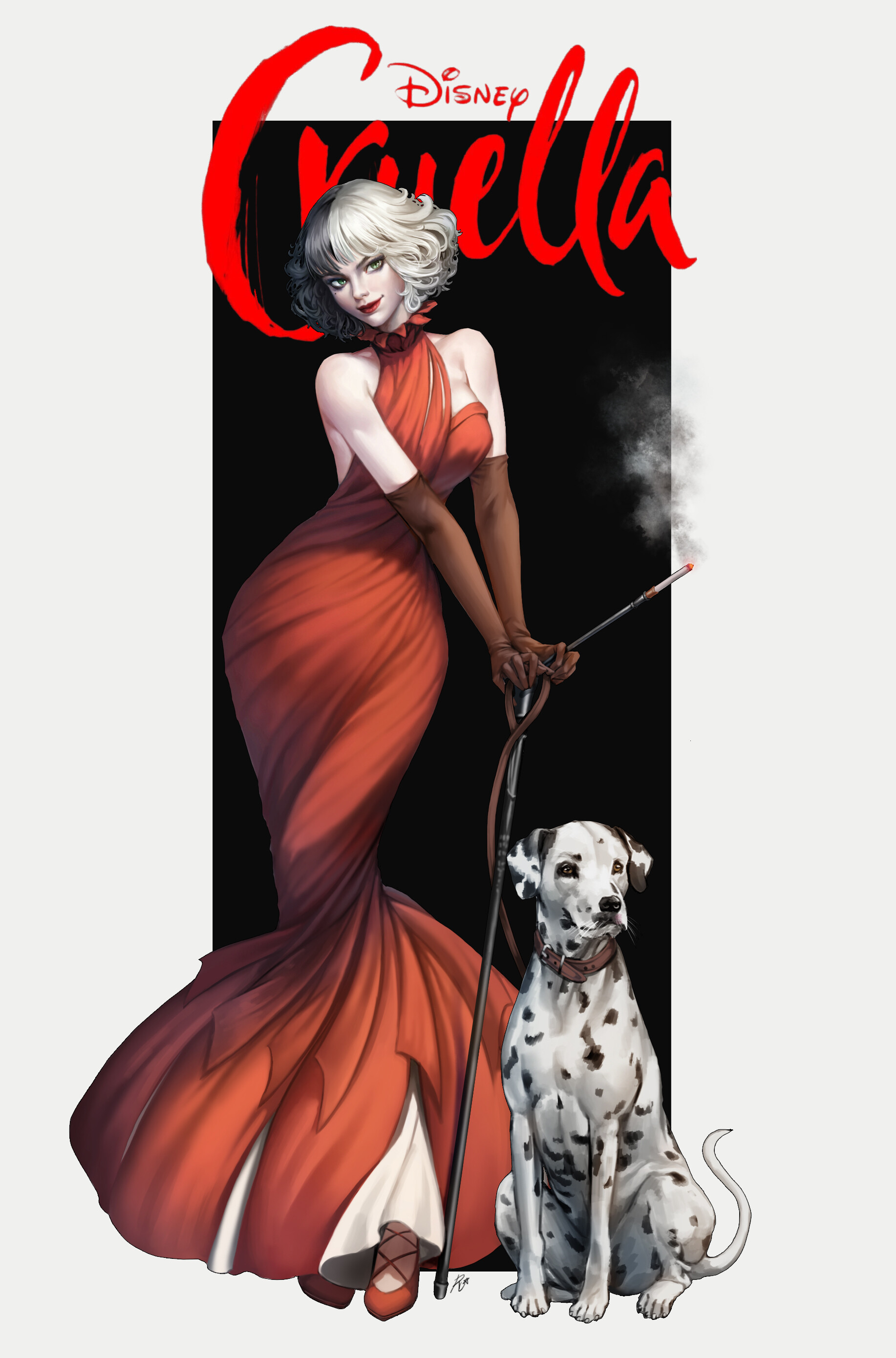Emma Stone Red Dress Cruella