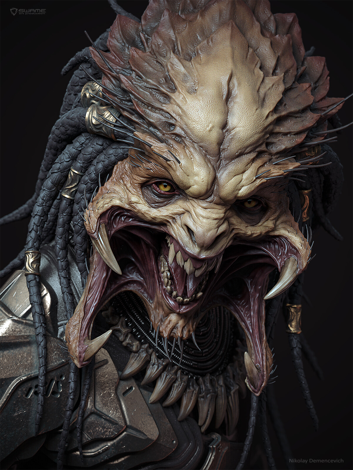 General 1200x1600 Nikolay Demencevich predator (creature) creature horror science fiction digital art CGI ArtStation