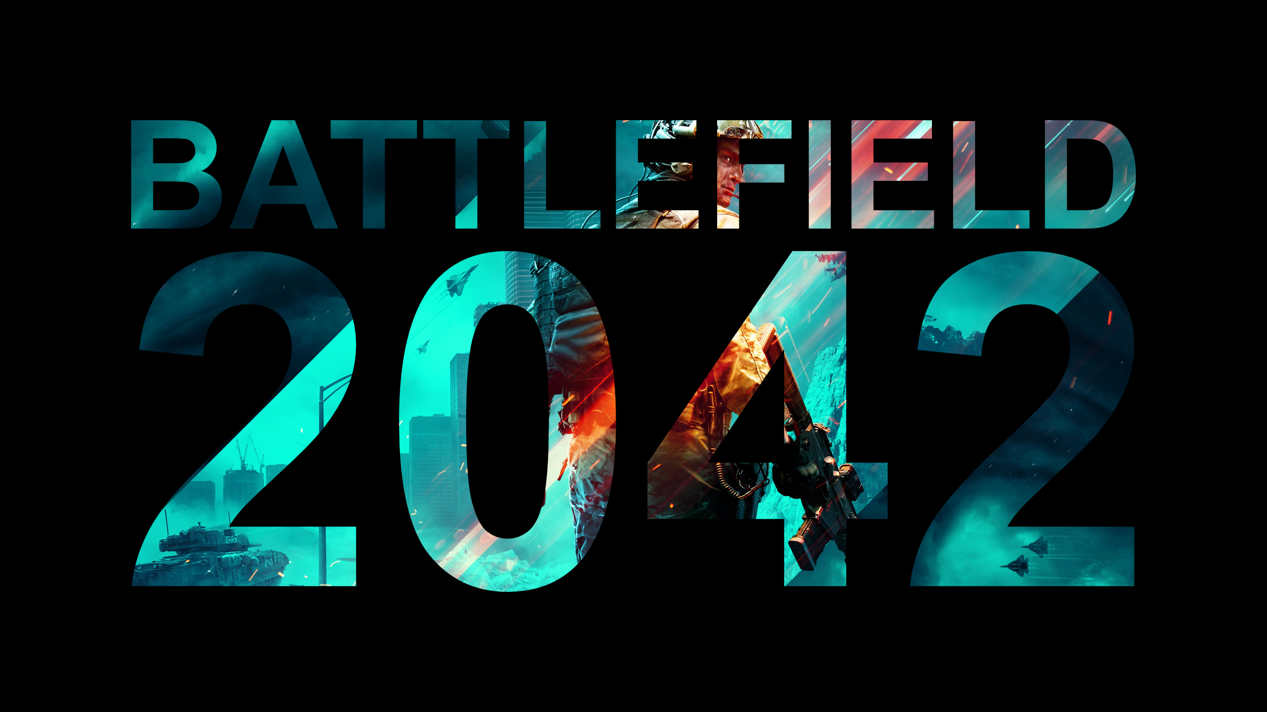 Anime 2560x1440 Battlefield (game) Battlefield 2042 video games PC gaming numbers black background simple background typography