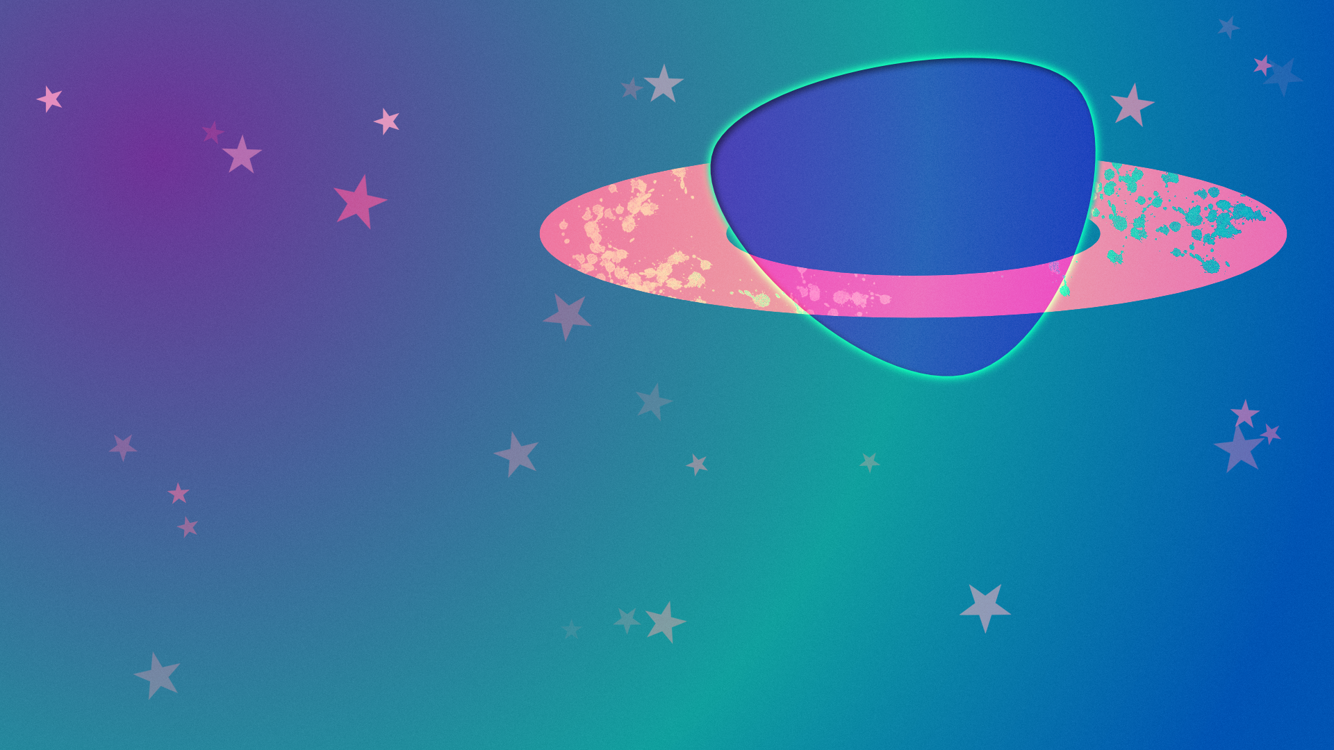 General 1920x1080 minimalism purple background gradient blue background stars space planet planetary rings