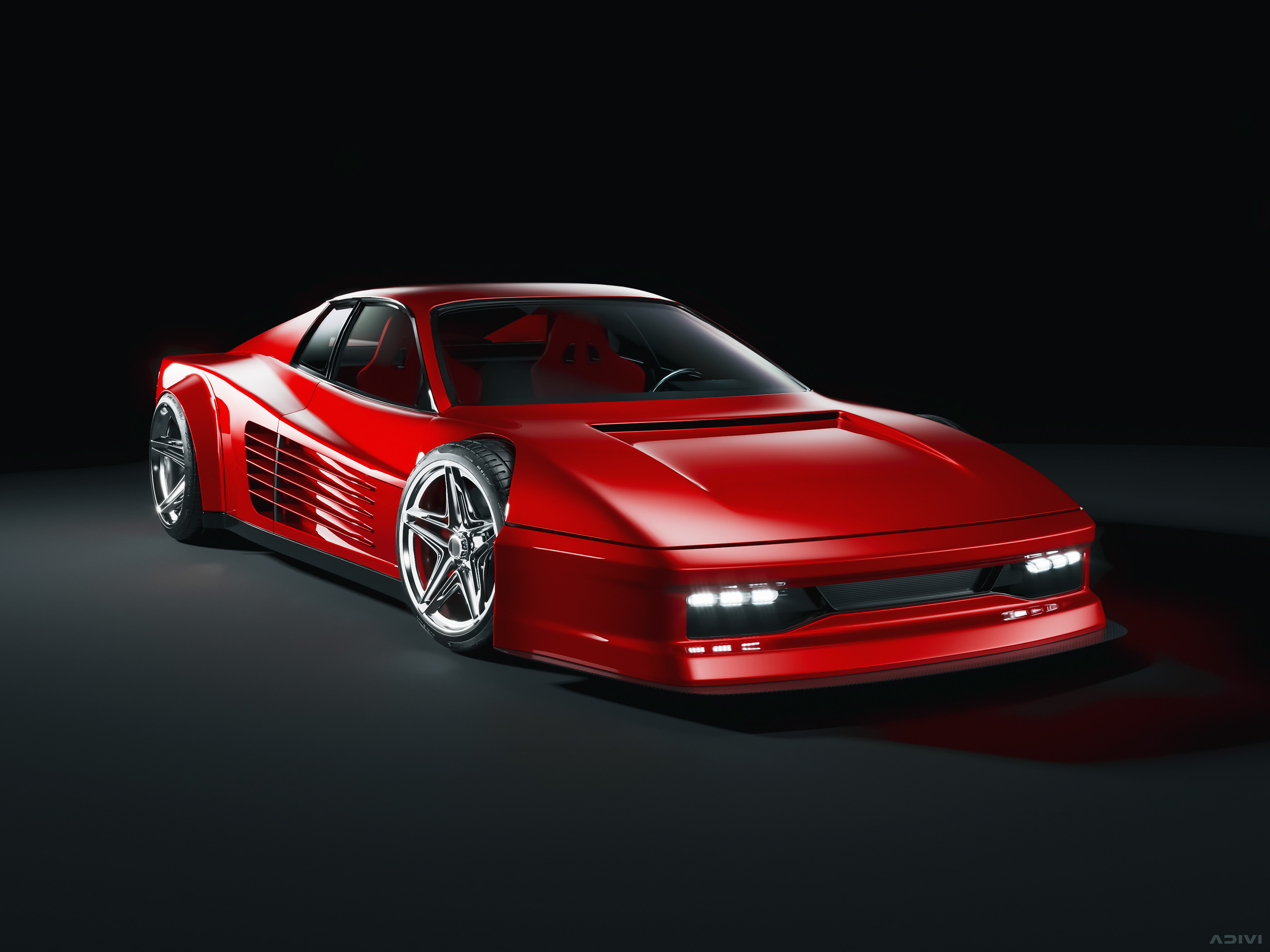 General 2800x2100 Ferrari Ferrari Testarossa concept art concept cars digital art CGI artwork red cars car vehicle supercars italian cars