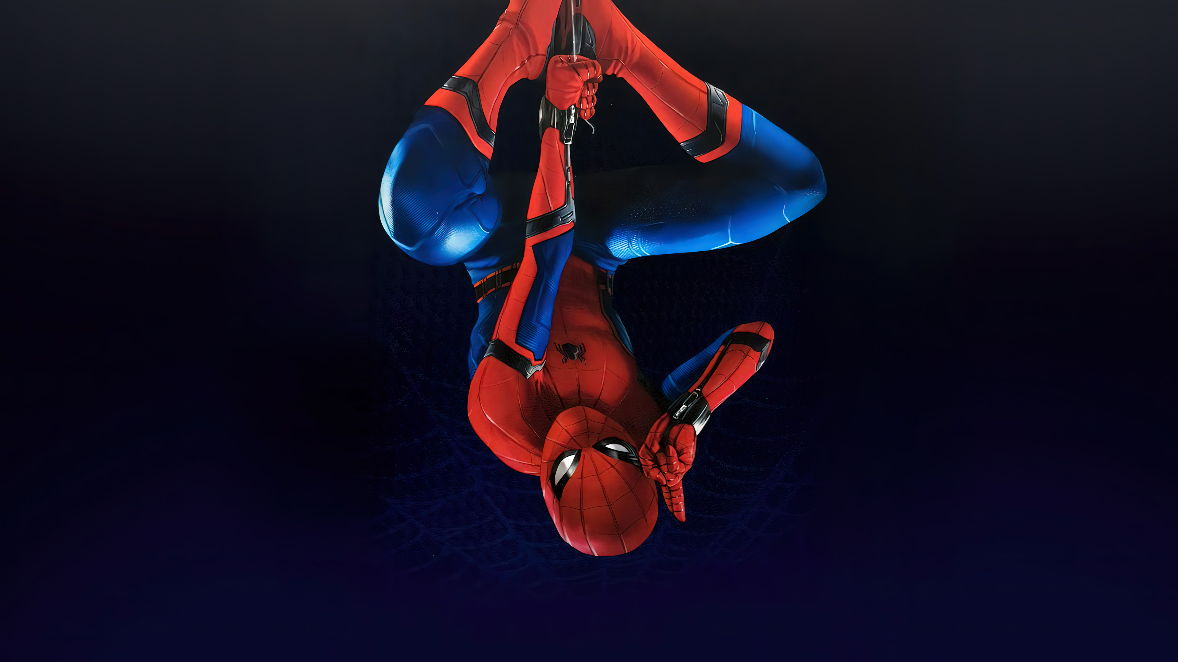 General 3840x2160 digital art artwork illustration spider Spider-Man character design  Marvel Comics fictional character superhero black background simple background