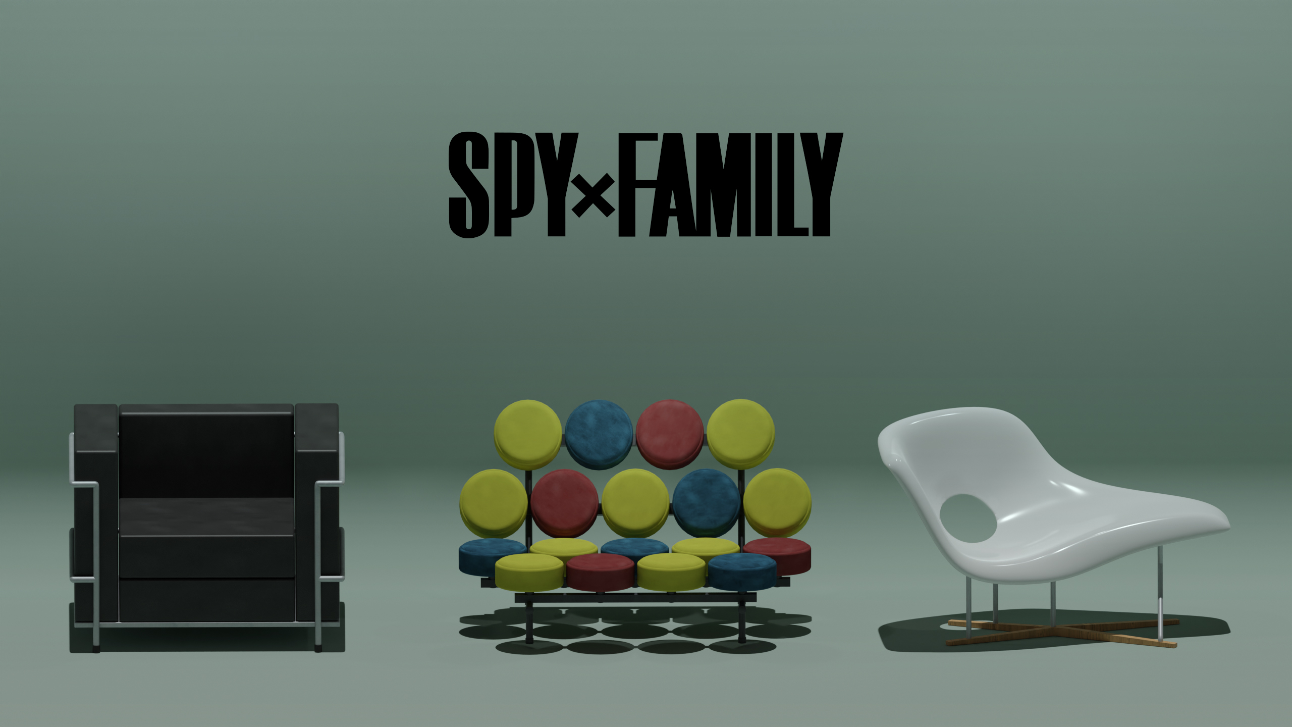 General 2560x1440 Spy x Family Blender typography digital art simple background