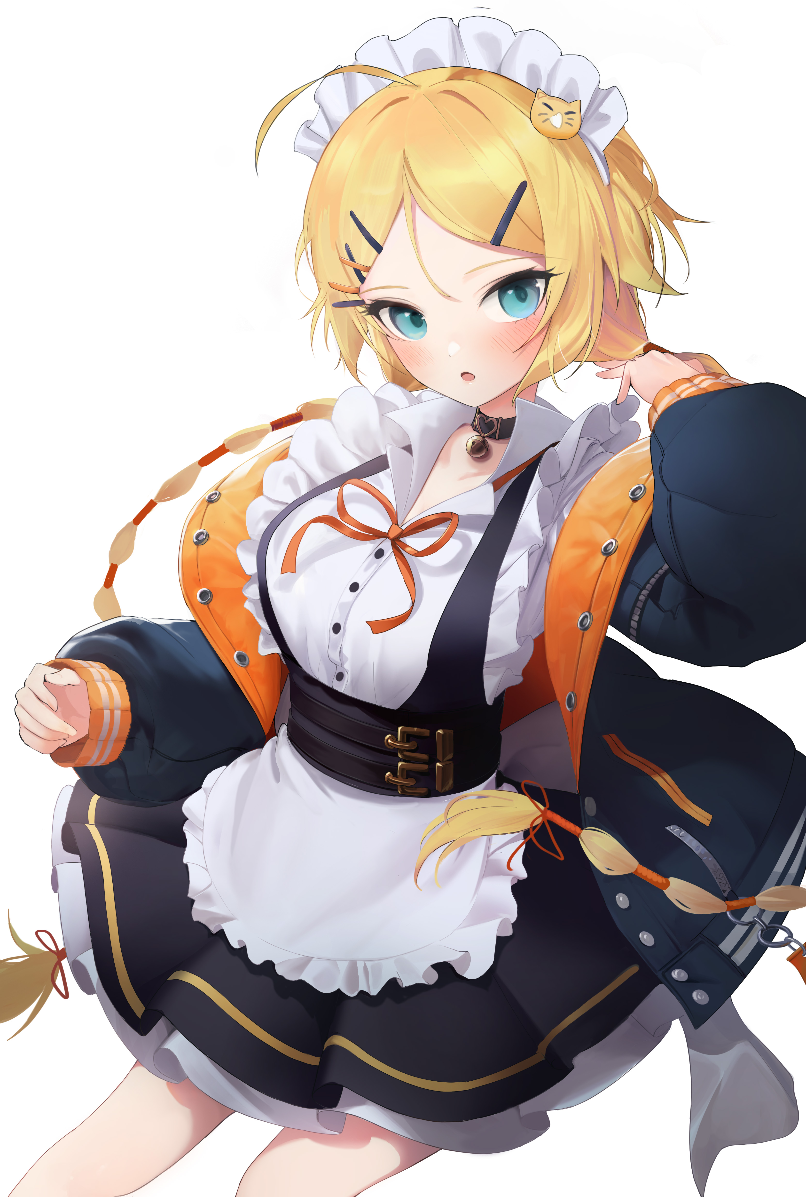 Anime 3327x4938 anime anime girls digital art 2D looking at viewer portrait portrait display maid maid outfit blonde blue eyes