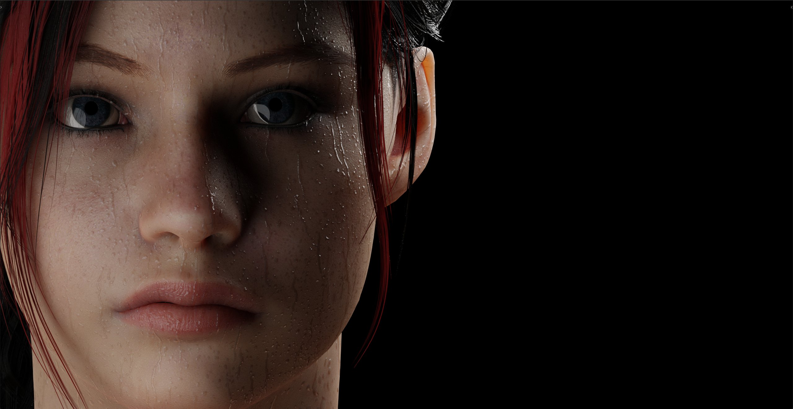 General 2560x1320 Resident Evil 2 Remake Resident Evil Claire Redfield video game characters video game girls water drops