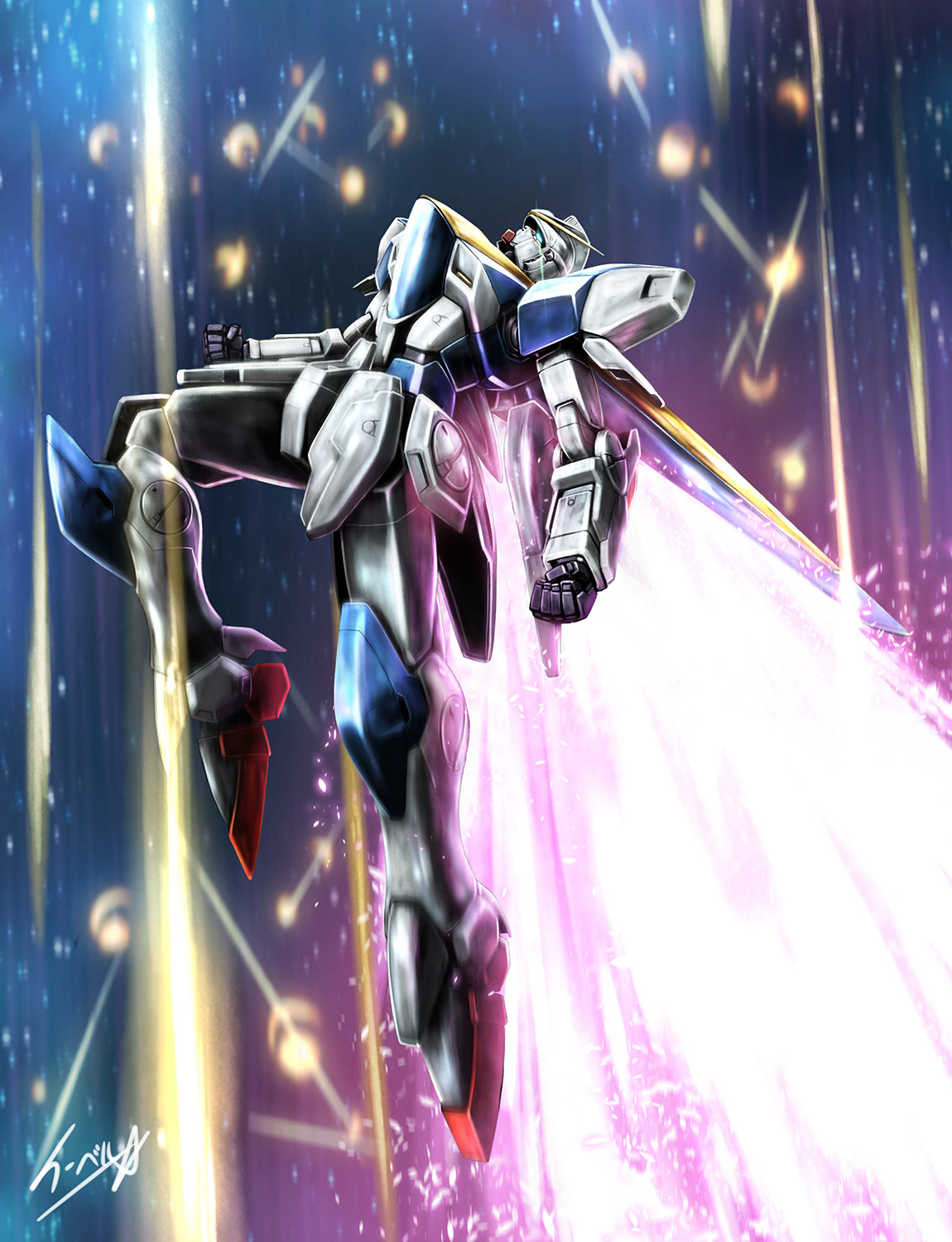 Anime 1150x1500 V2 Gundam Mobile Suit V Gundam Gundam mechs Super Robot Taisen anime artwork digital art fan art