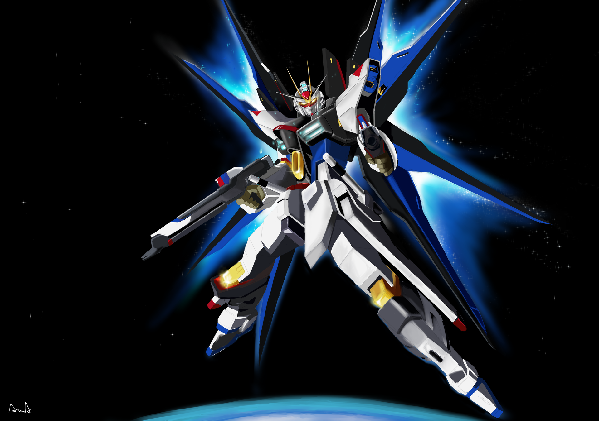Anime 1920x1351 anime mechs Super Robot Taisen Gundam Mobile Suit Gundam SEED Destiny Strike Freedom Gundam artwork digital art fan art