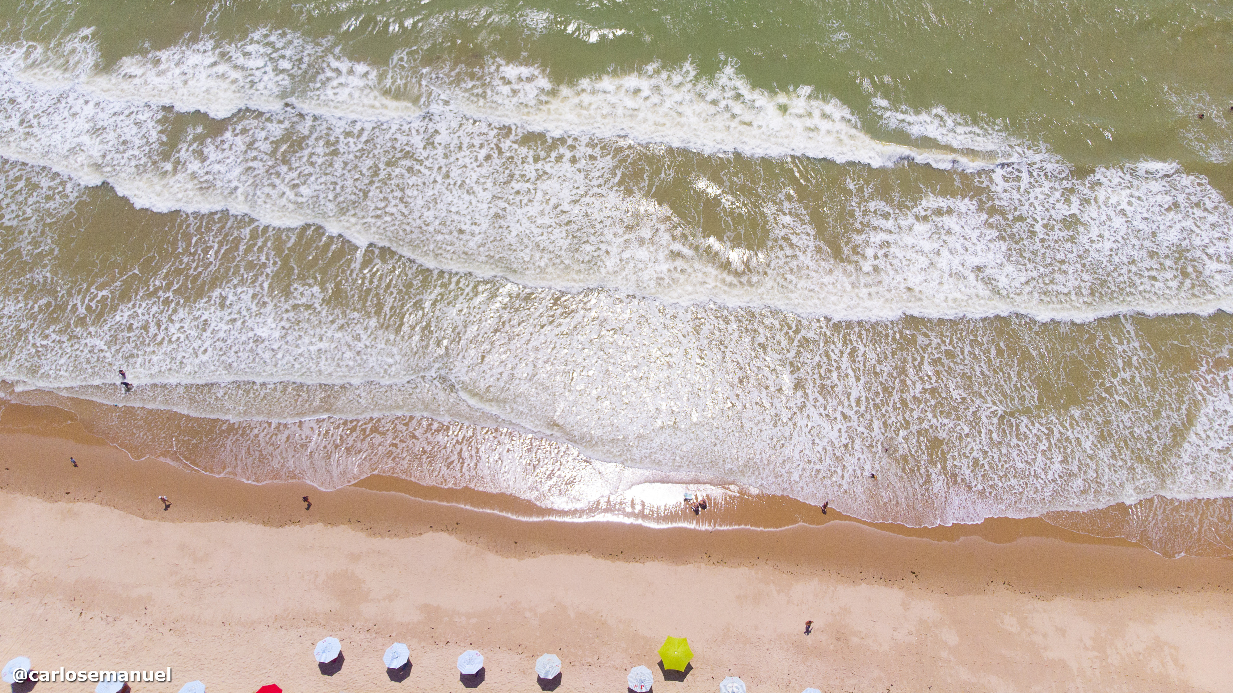 General 3992x2246 beach João Pessoa nature landscape drone drone photo aerial view top view Carlos Emanuel sea waves watermarked water
