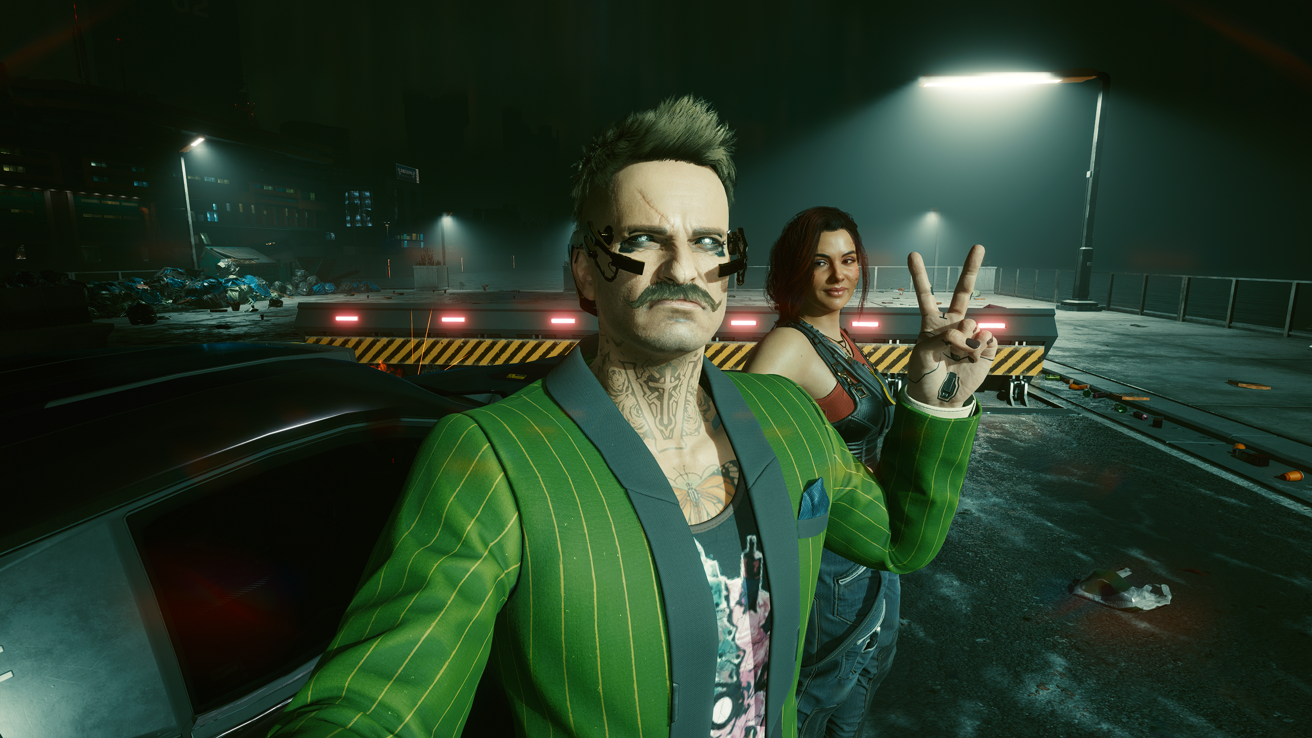 General 2560x1440 cyberpunk Cyberpunk 2077 peace sign video games CD Projekt RED video game characters