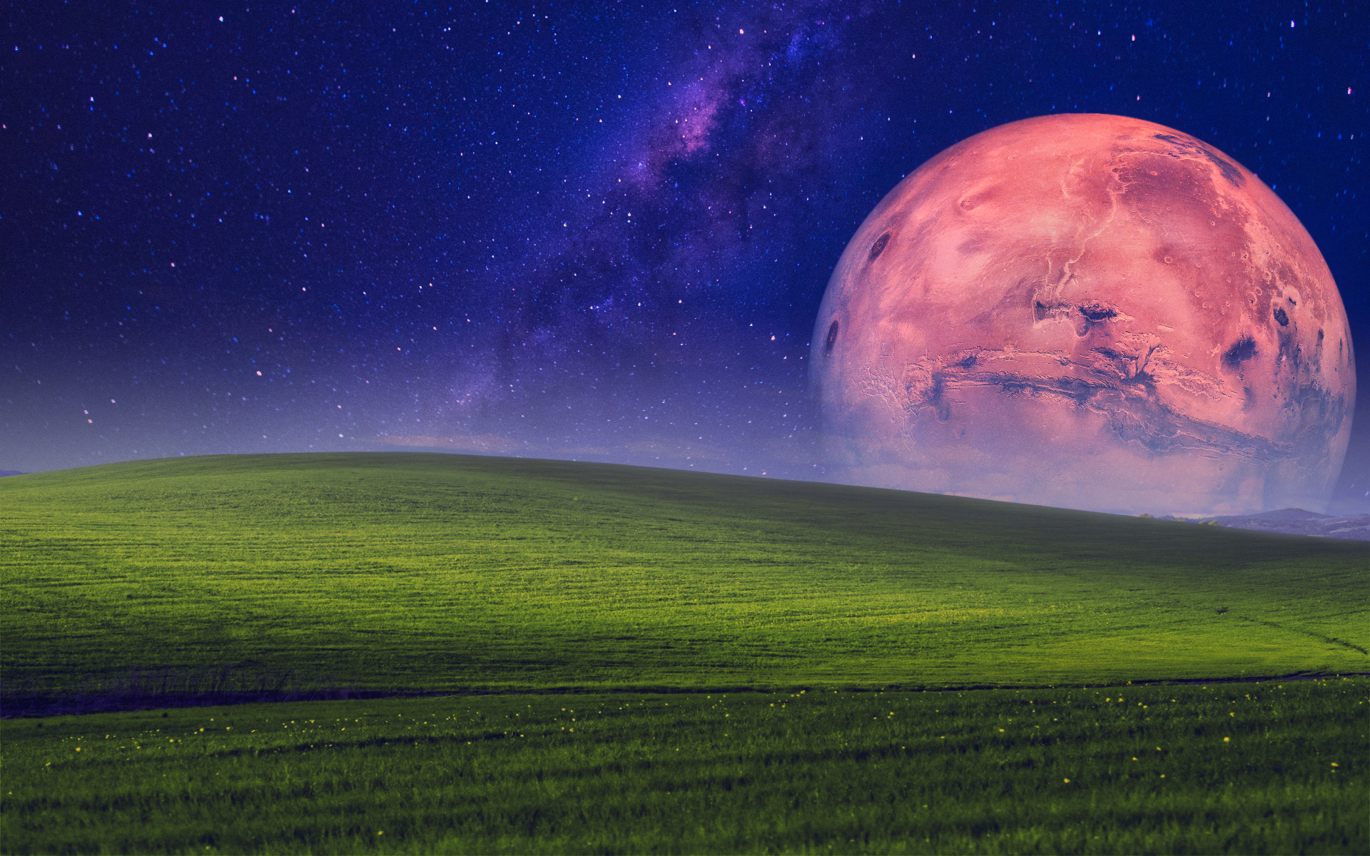 General 1920x1200 Windows XP bliss Mars SpaceX space artwork digital art