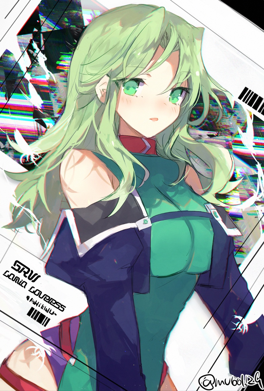Anime 886x1311 anime anime girls Lamia Loveless Super Robot Taisen long hair green hair artwork digital art fan art