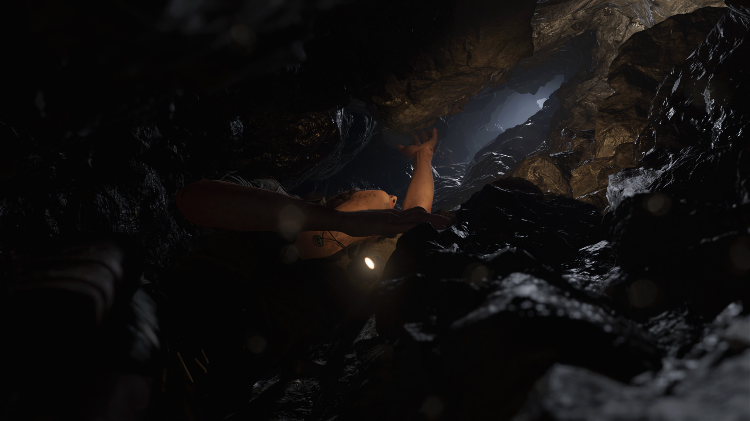 General 2560x1440 screen shot Shadow of the Tomb Raider Lara Croft (Tomb Raider) spelunking climbing dark video games