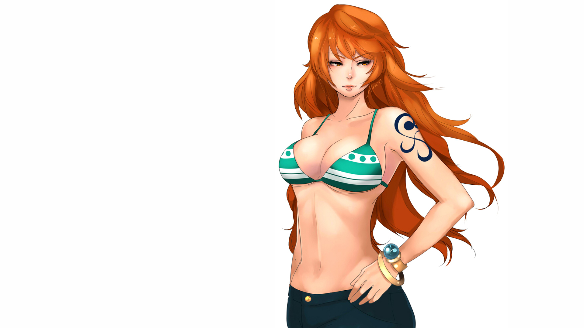 Redhead Bikini Porn Hentai - redhead, big boobs, fictional character, Nami, One Piece, boobs, tattoo,  bikini top, anime girls, artwork | 1920x1080 Wallpaper - wallhaven.cc