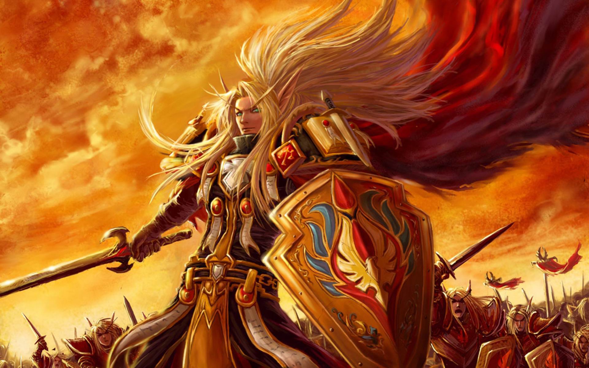 General 1920x1200 blood elves paladin Warcraft World of Warcraft army armor digital art