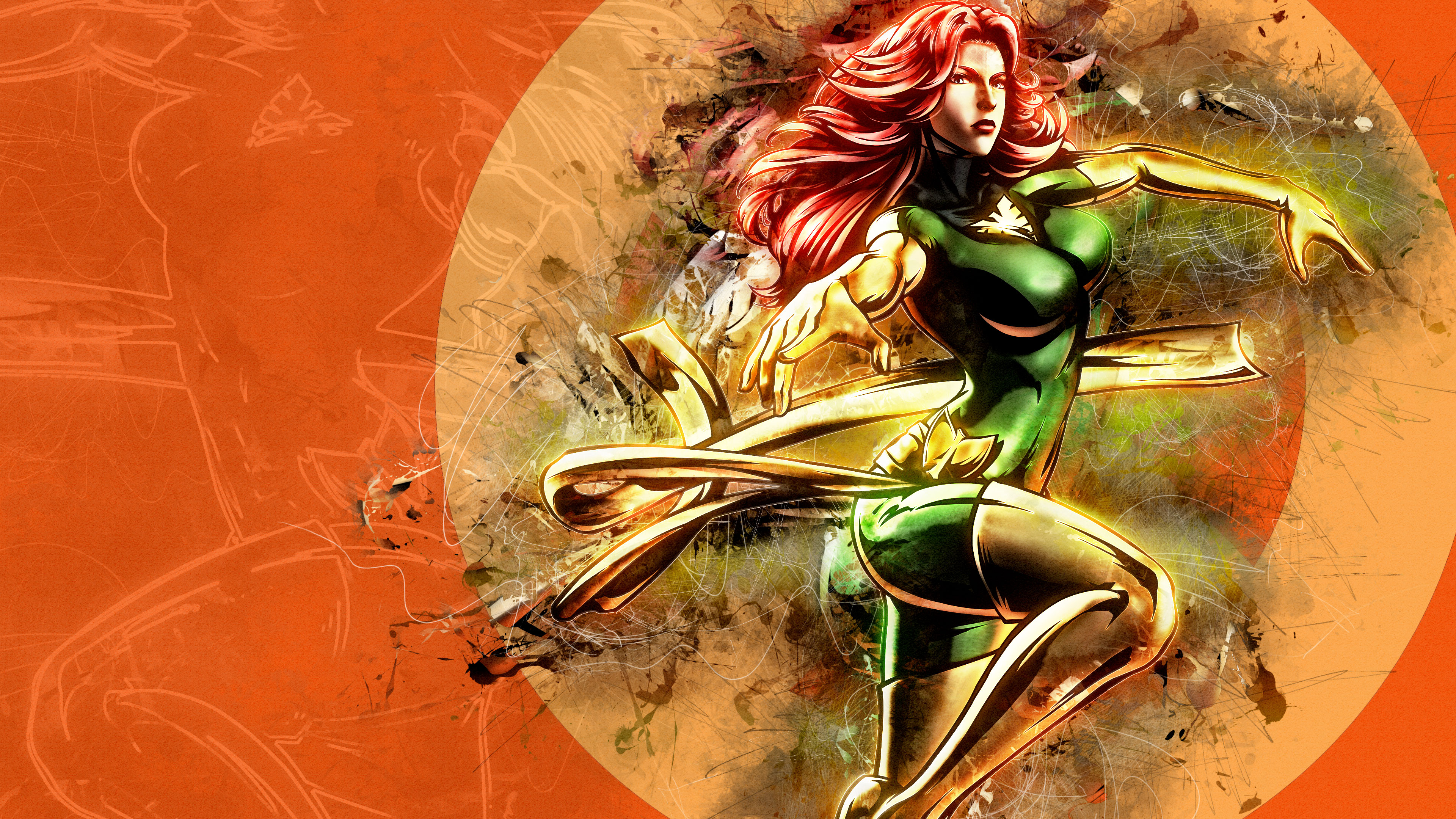 General 3840x2160 hero comics artwork X-Men Jean Grey phoenix Marvel vs. Capcom 3: Fate of Two Worlds Marvel Vs. Capcom digital art