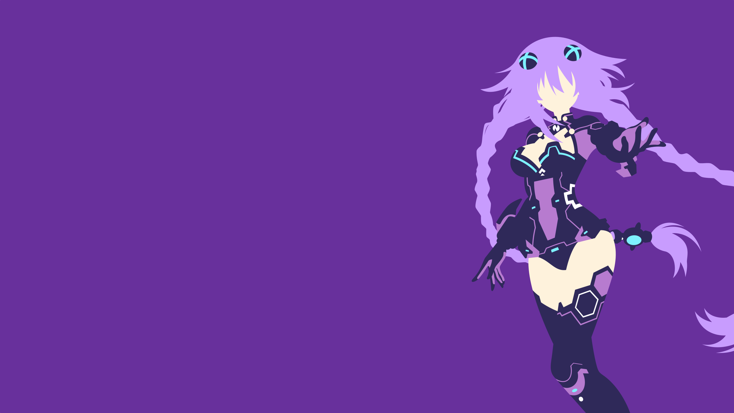 Anime 2560x1440 Purple Heart Hyperdimension Neptunia anime girls anime purple background