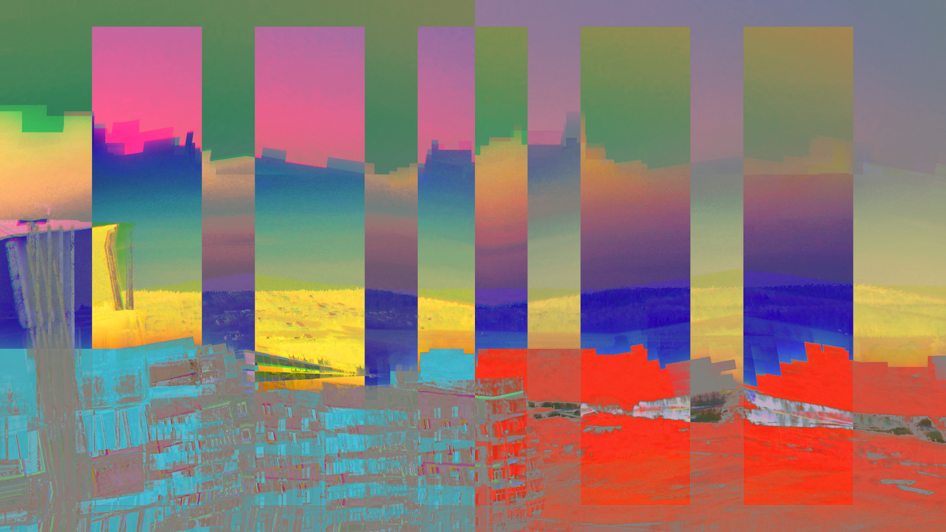 General 1920x1080 glitch art abstract LSD digital art
