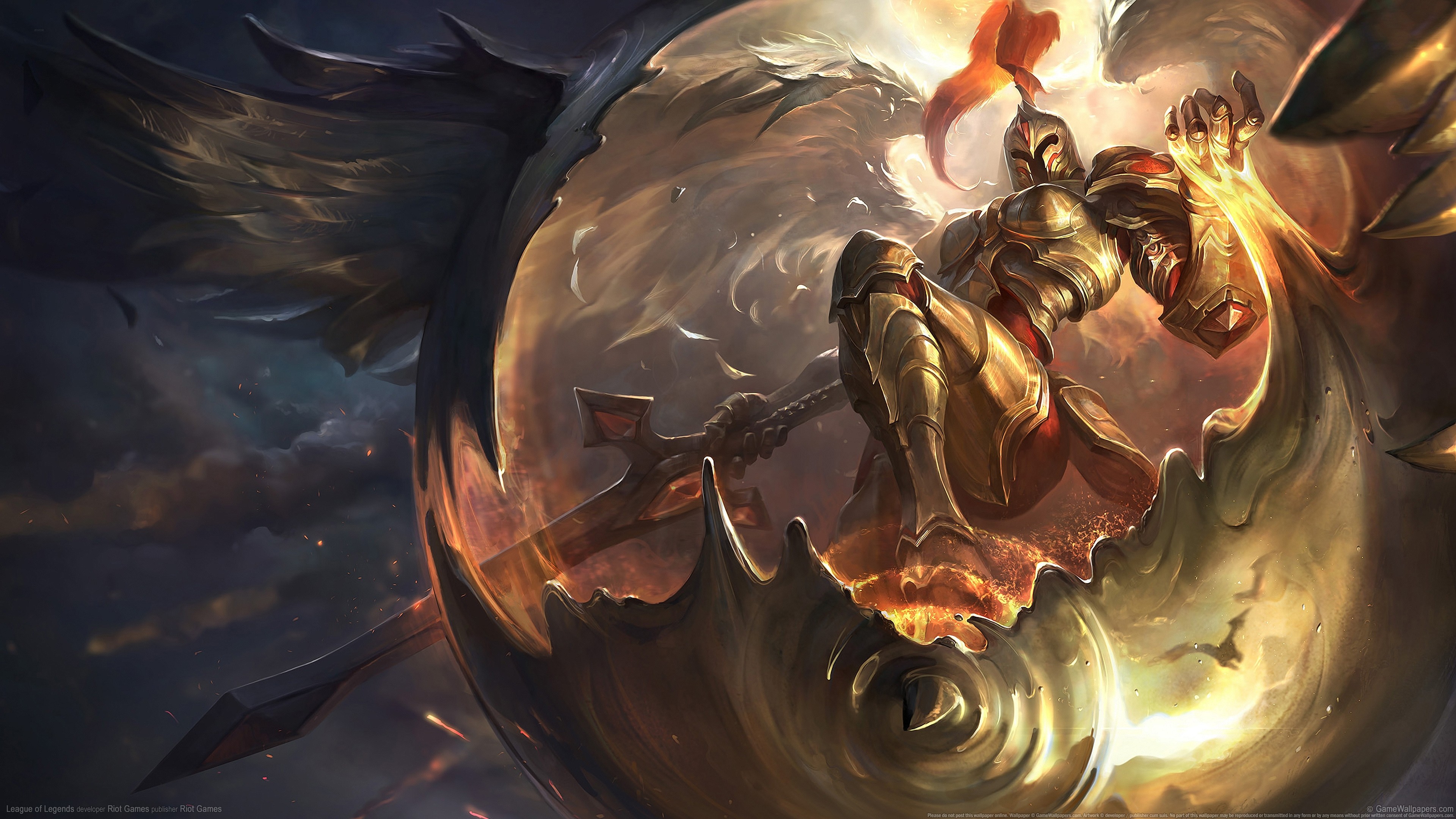 General 3840x2160 League of Legends Kayle (League of Legends) PC gaming video game art fantasy art fantasy armor video game girls Riot Games