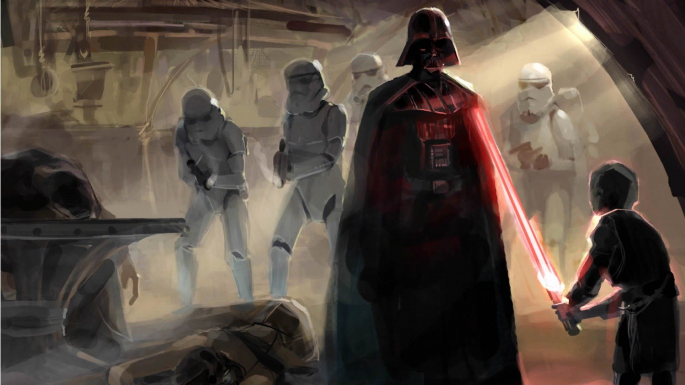 General 1366x768 Star Wars Star Wars: The Force Unleashed starkiller Darth Vader Star Wars Villains lightsaber Imperial Stormtrooper movie characters