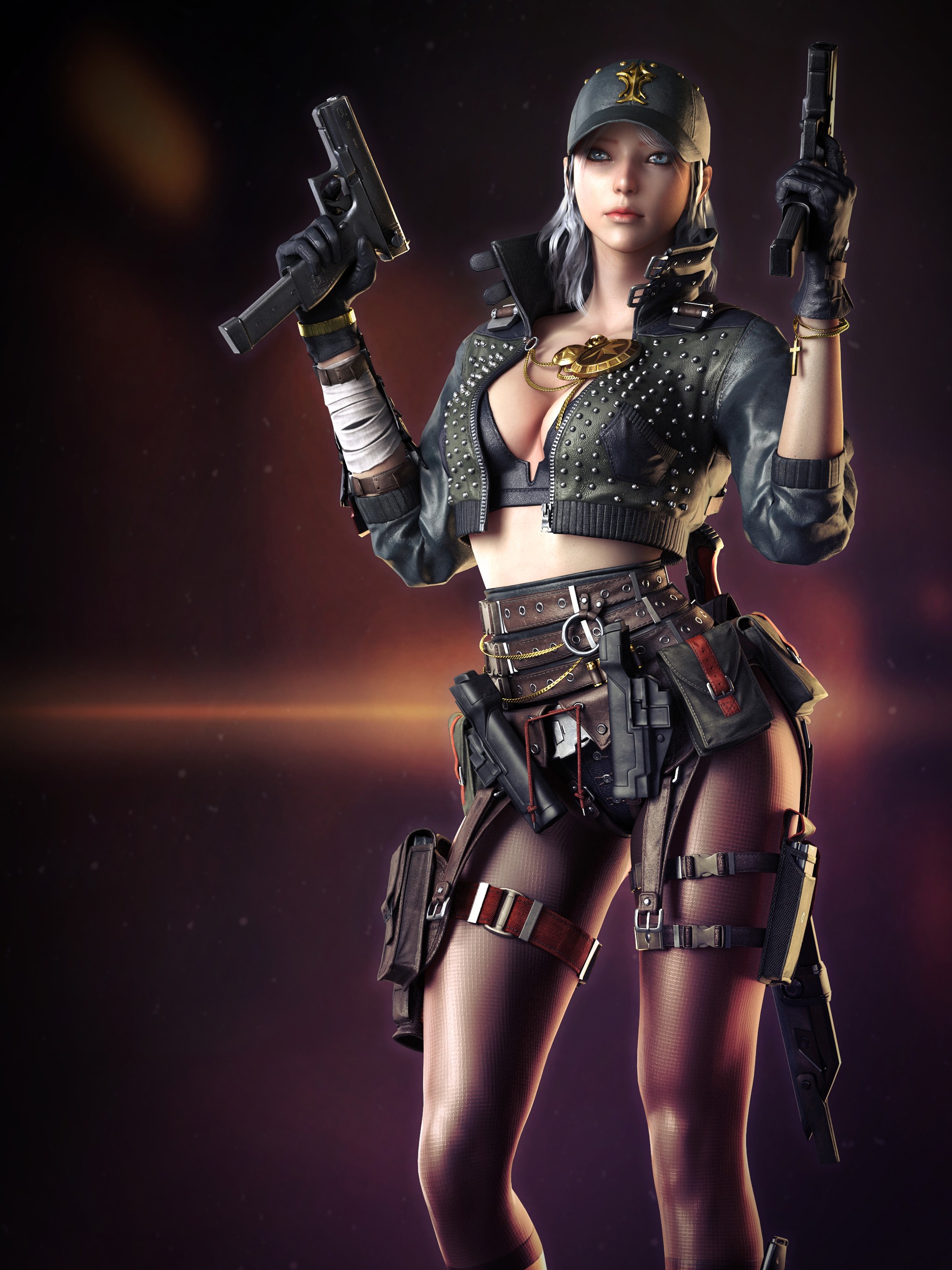 General 2000x2667 CrossFire PC gaming Glock 18 boobs panties gun video game girls women with weapons girls with guns bra black bras