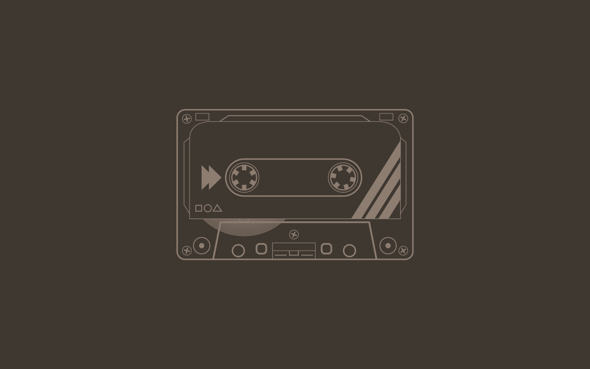 General 1920x1200 Flatdesign minimalism cassette artwork tape brown simple background audio music