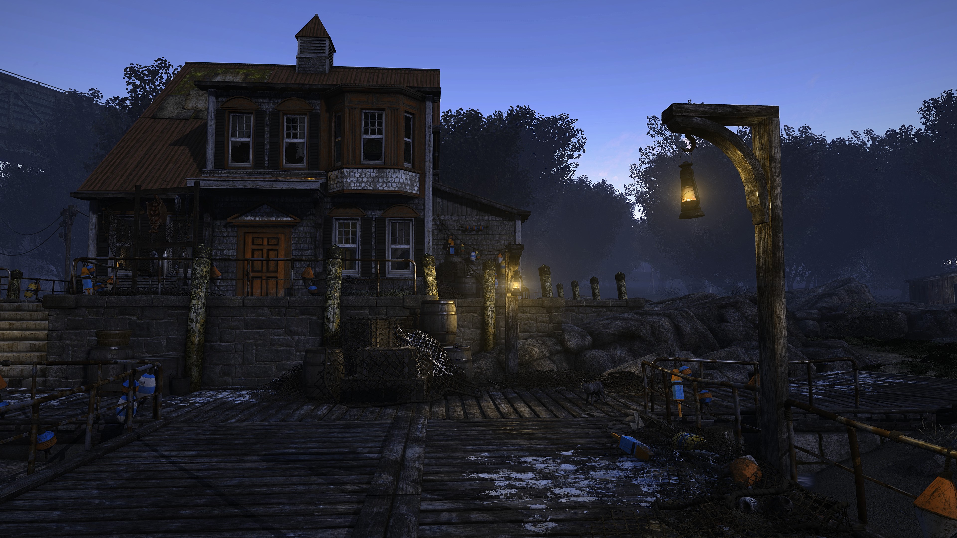 General 3840x2160 Fallout 4 building night Fallout video games
